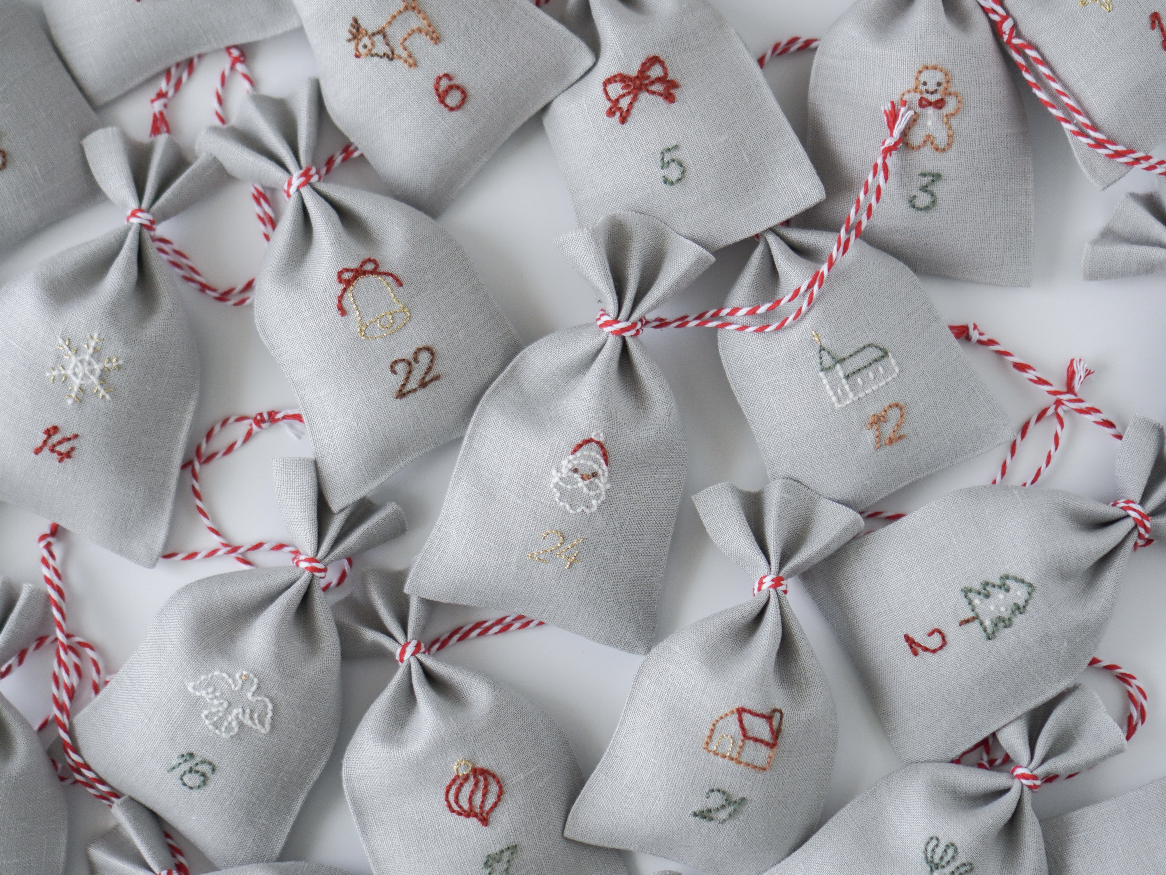 ウール刺繍糸で作る アドベントカレンダーの作り方