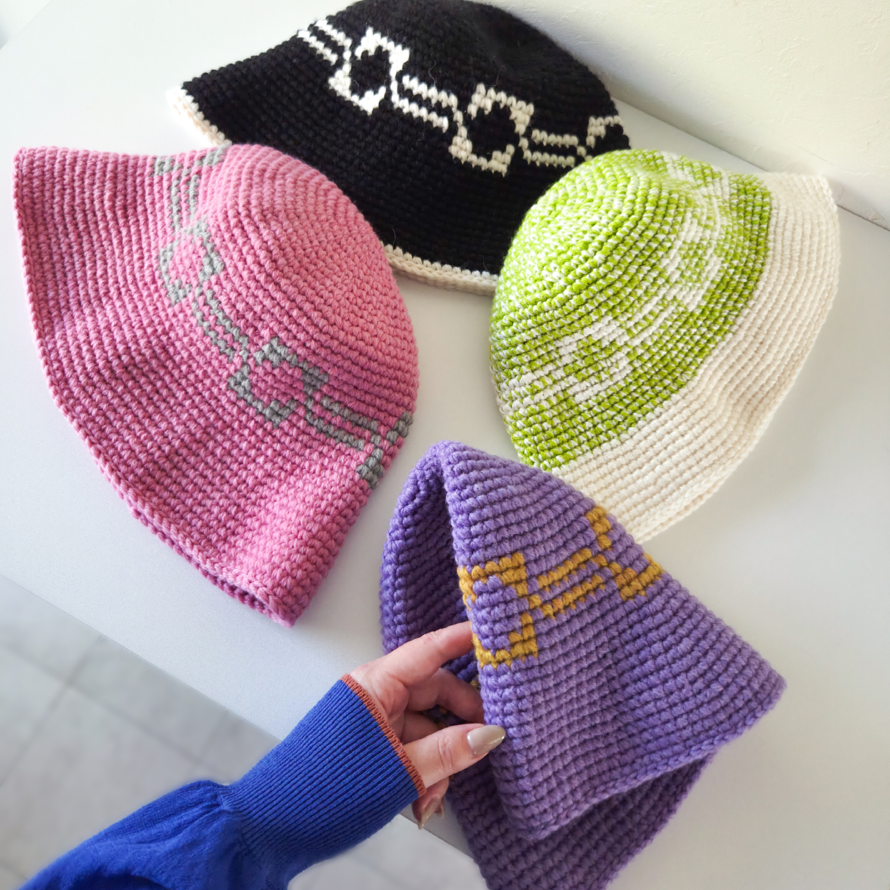 1回完結レッスン】バケットハットの編み方｜深めフォルム【編み図付き