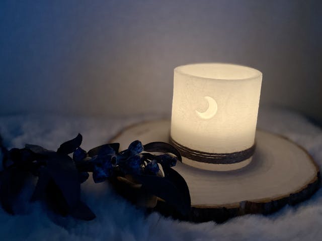 表面を好きなモチーフに窪ませたキャンドルホルダーの作り方