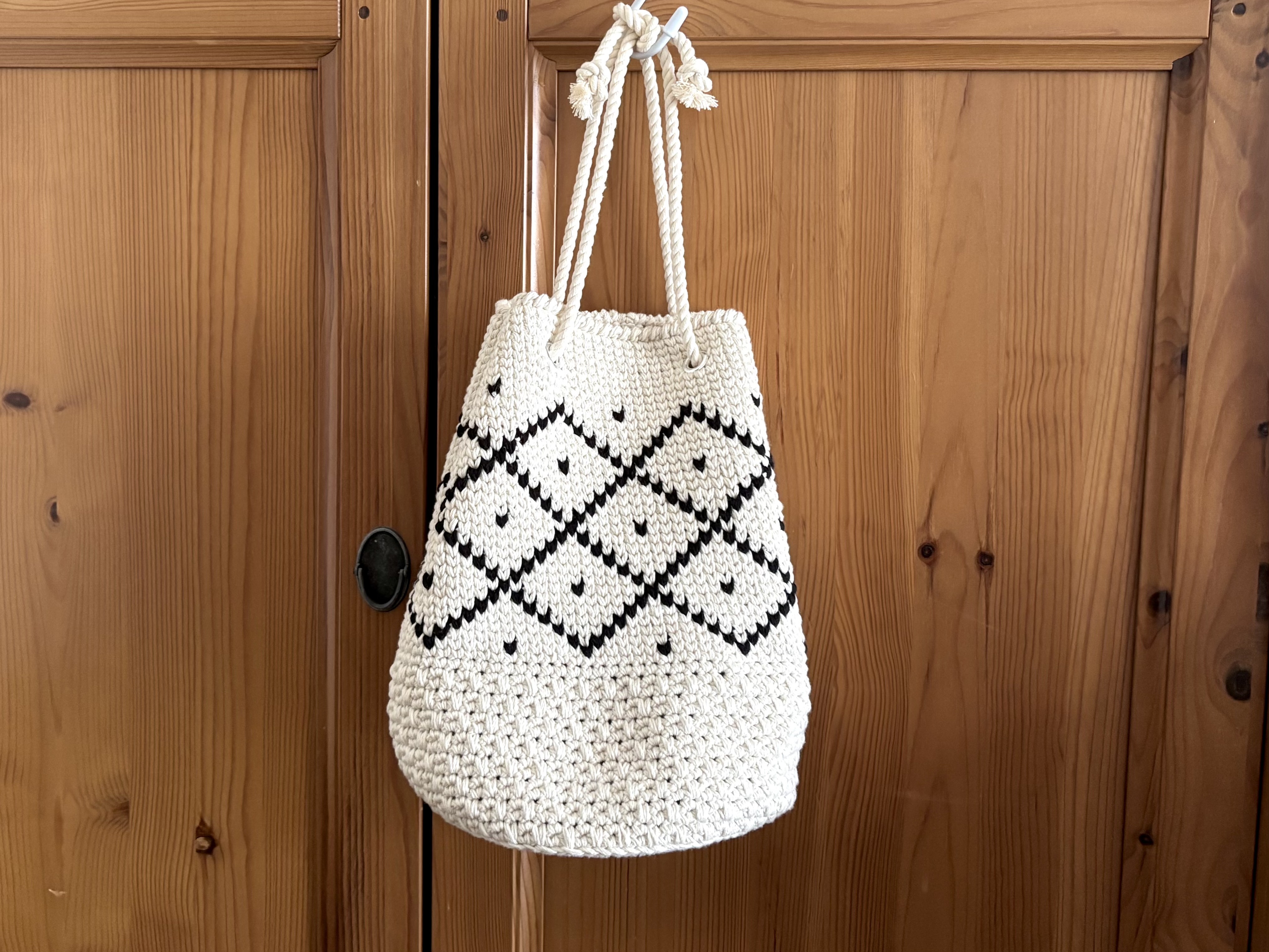 編み込み模様のバッグの編み方【PDF説明付】