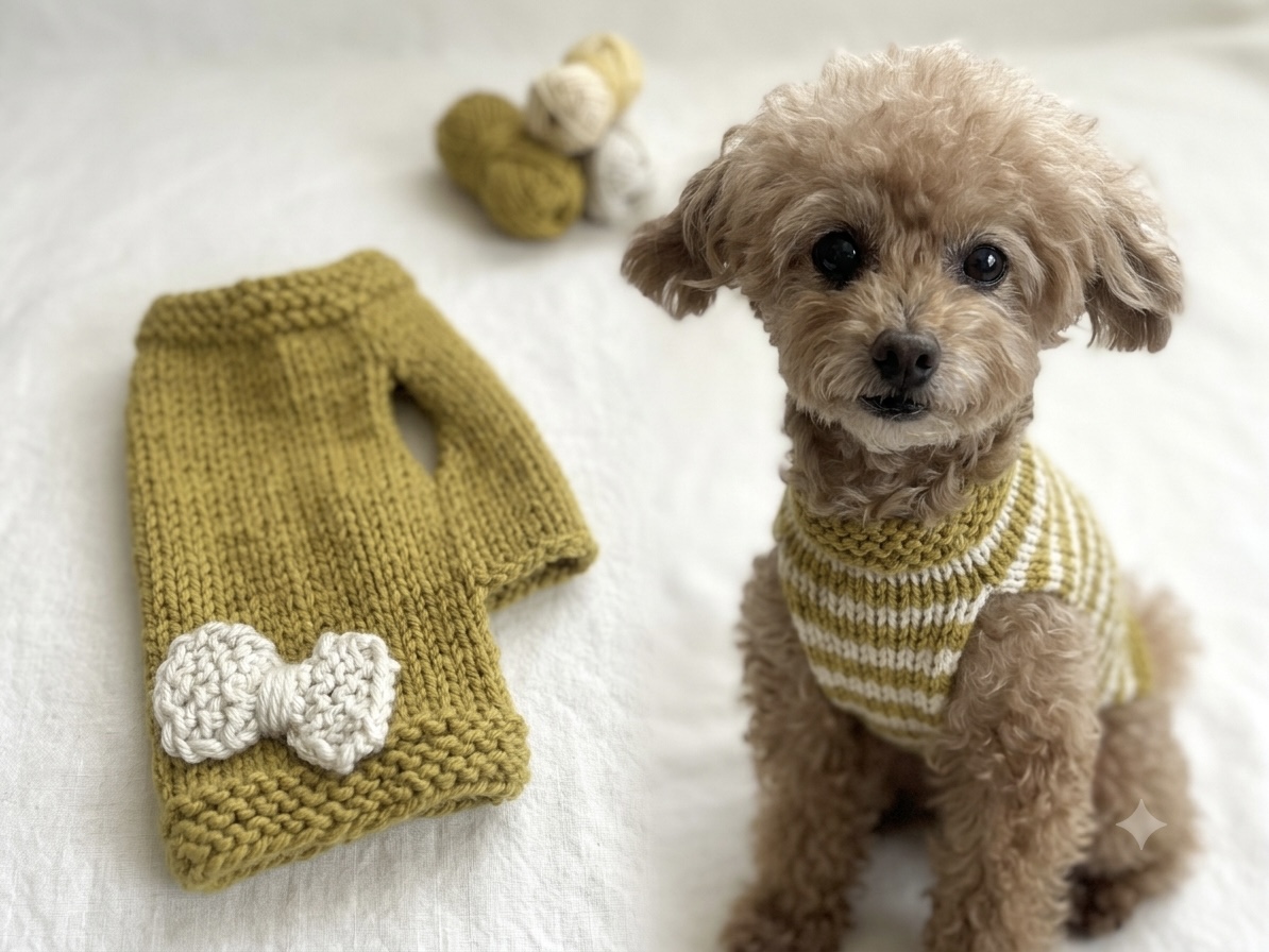 編み図を愛犬サイズへ！着丈の調整講座～棒針編み～