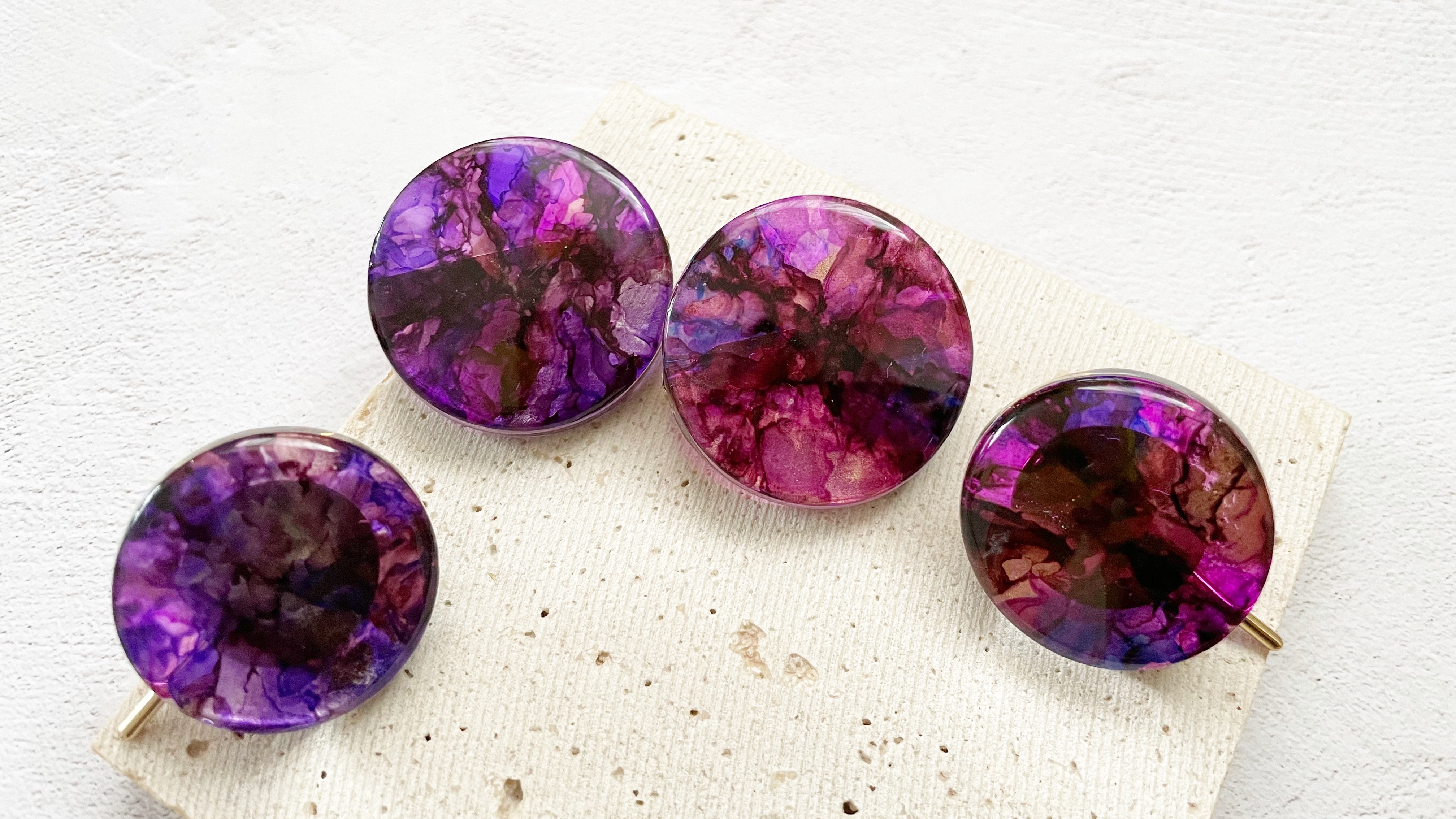 【レジン】インクアートで作る𓍯大理石ポニーフックの紹介画像3