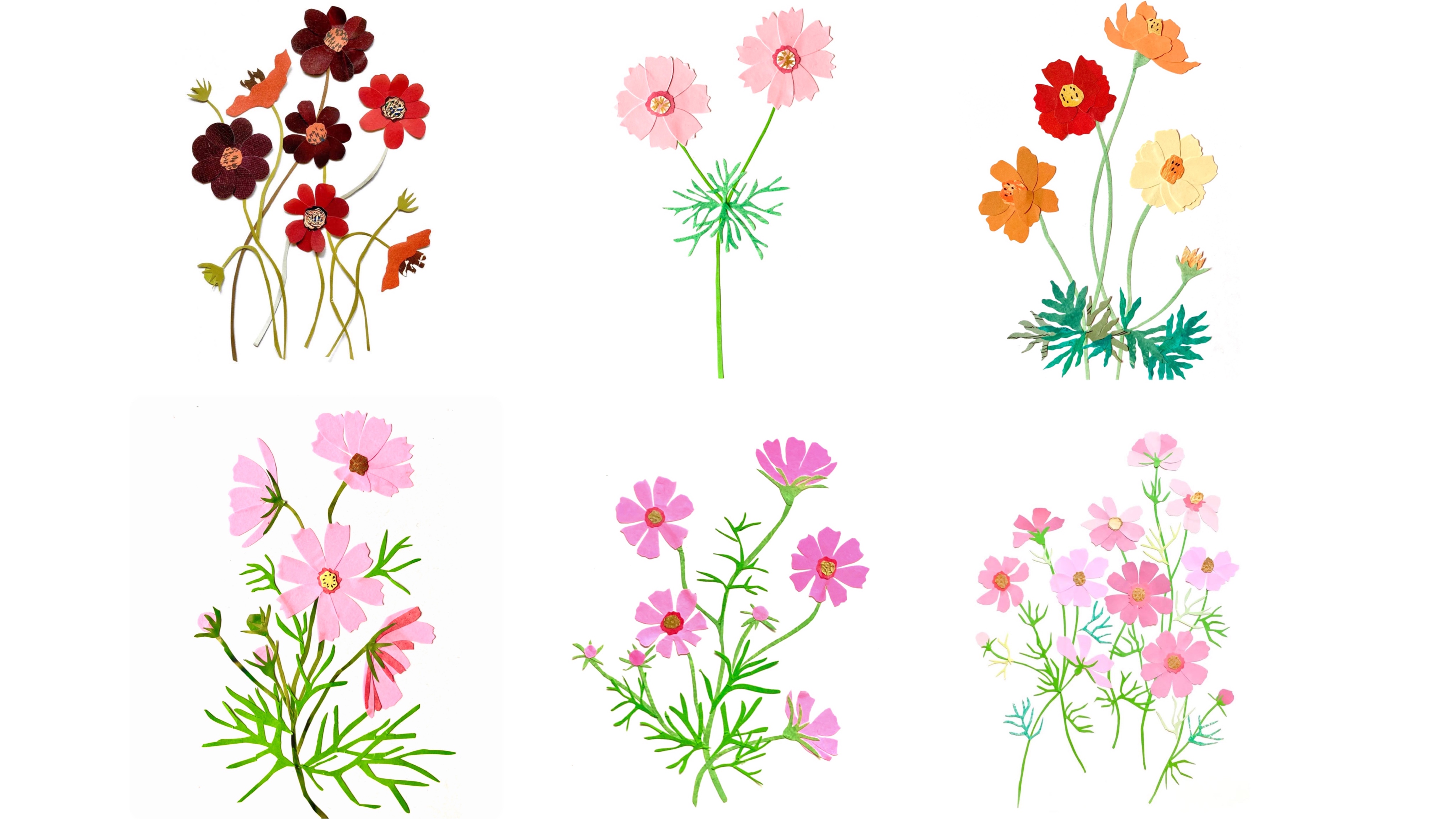 癒しのコスモスペーパーコラージュの作り方の紹介画像2