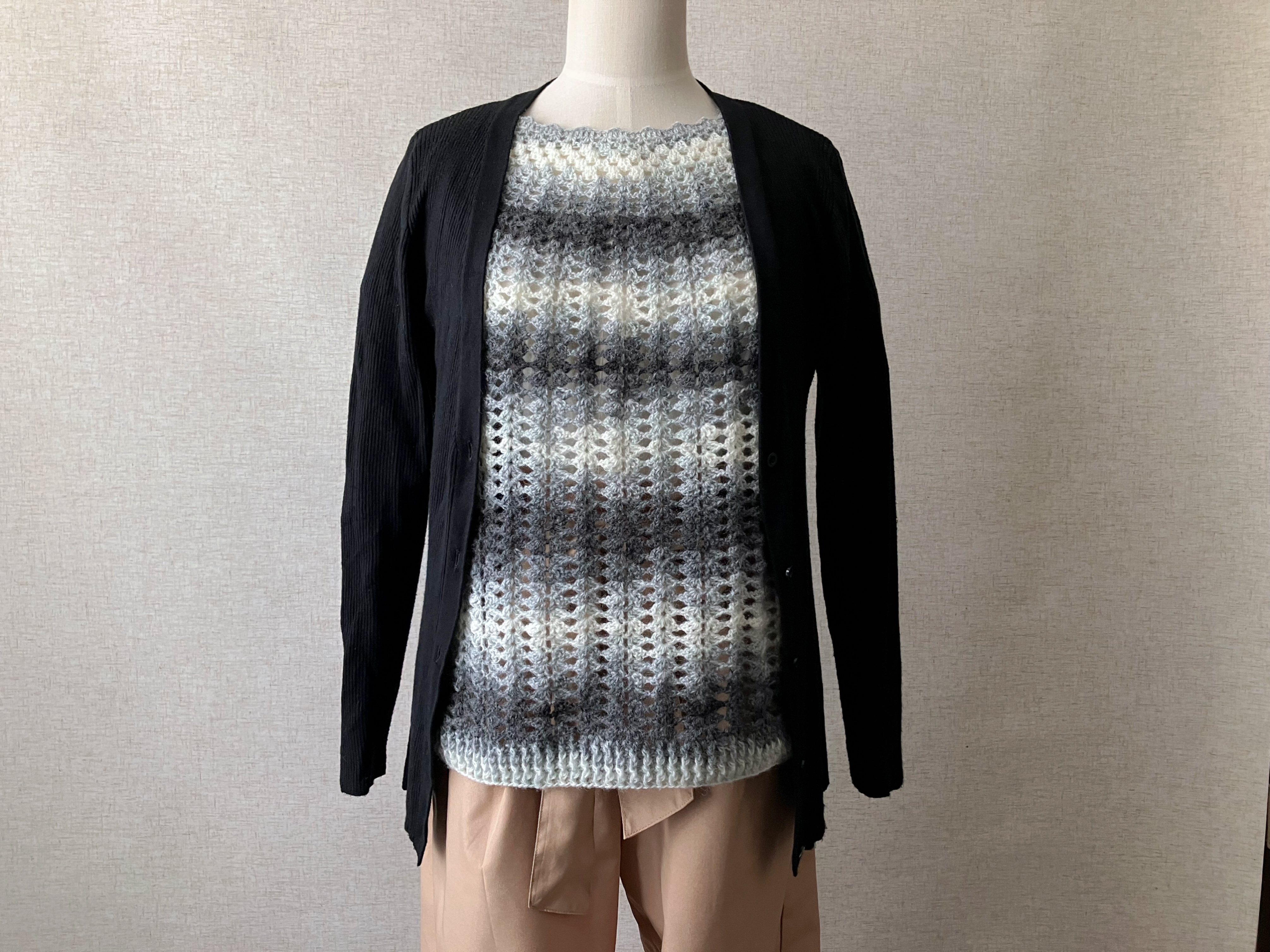 【PDF編み図付き】丸ヨークのポートネックベストの編み方の紹介画像3