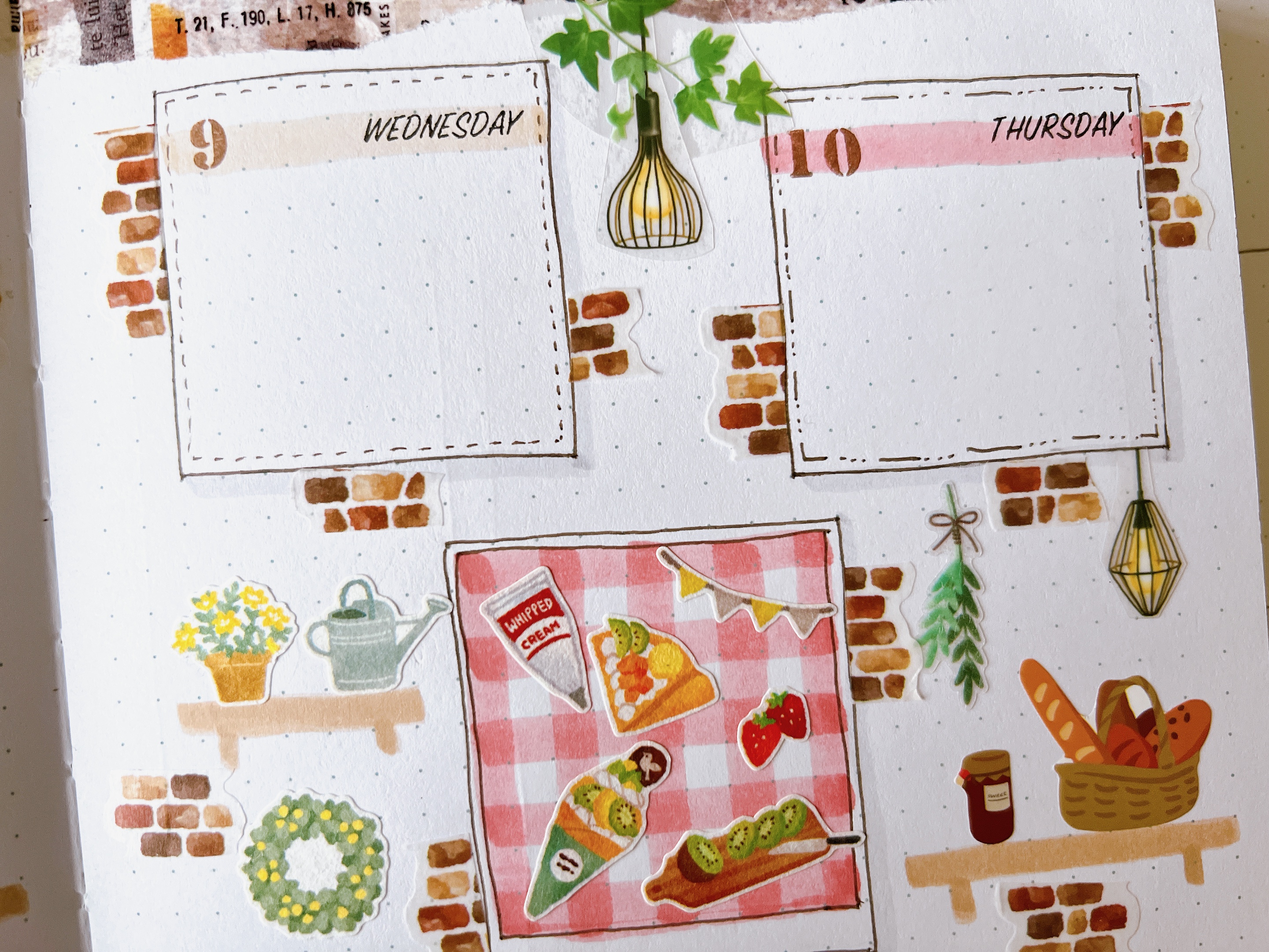 シールを使ってデコレーションレッスン　カフェ風Weeklyページの紹介画像2