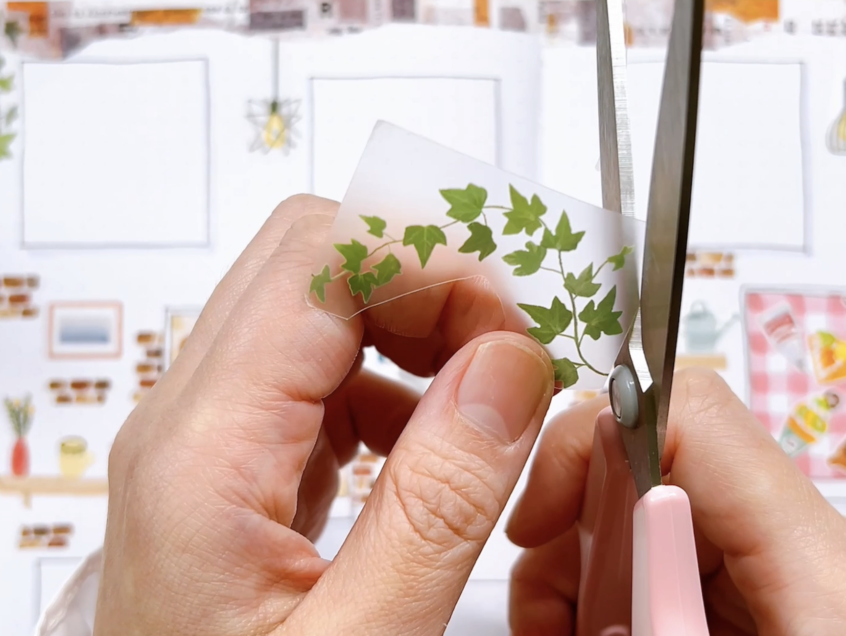 シールを使ってデコレーションレッスン　カフェ風Weeklyページの紹介画像6