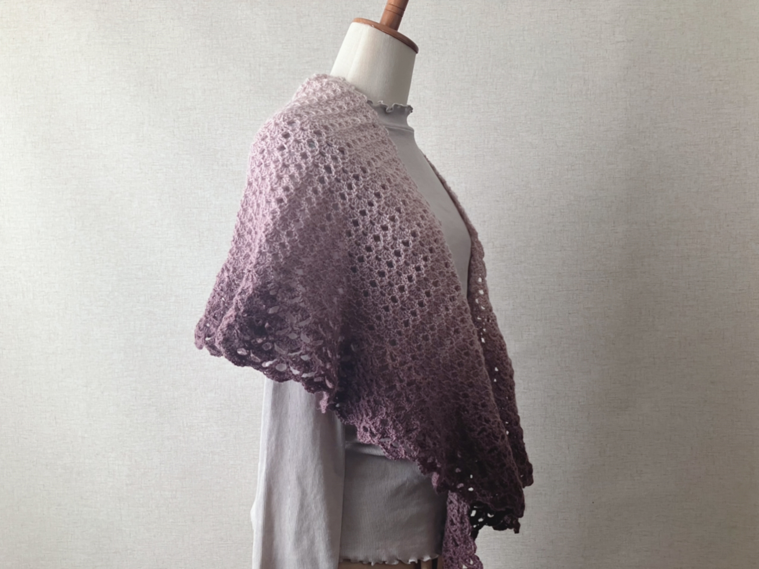 【PDF編み図付き】松編みの三日月ショールの作り方の紹介画像3