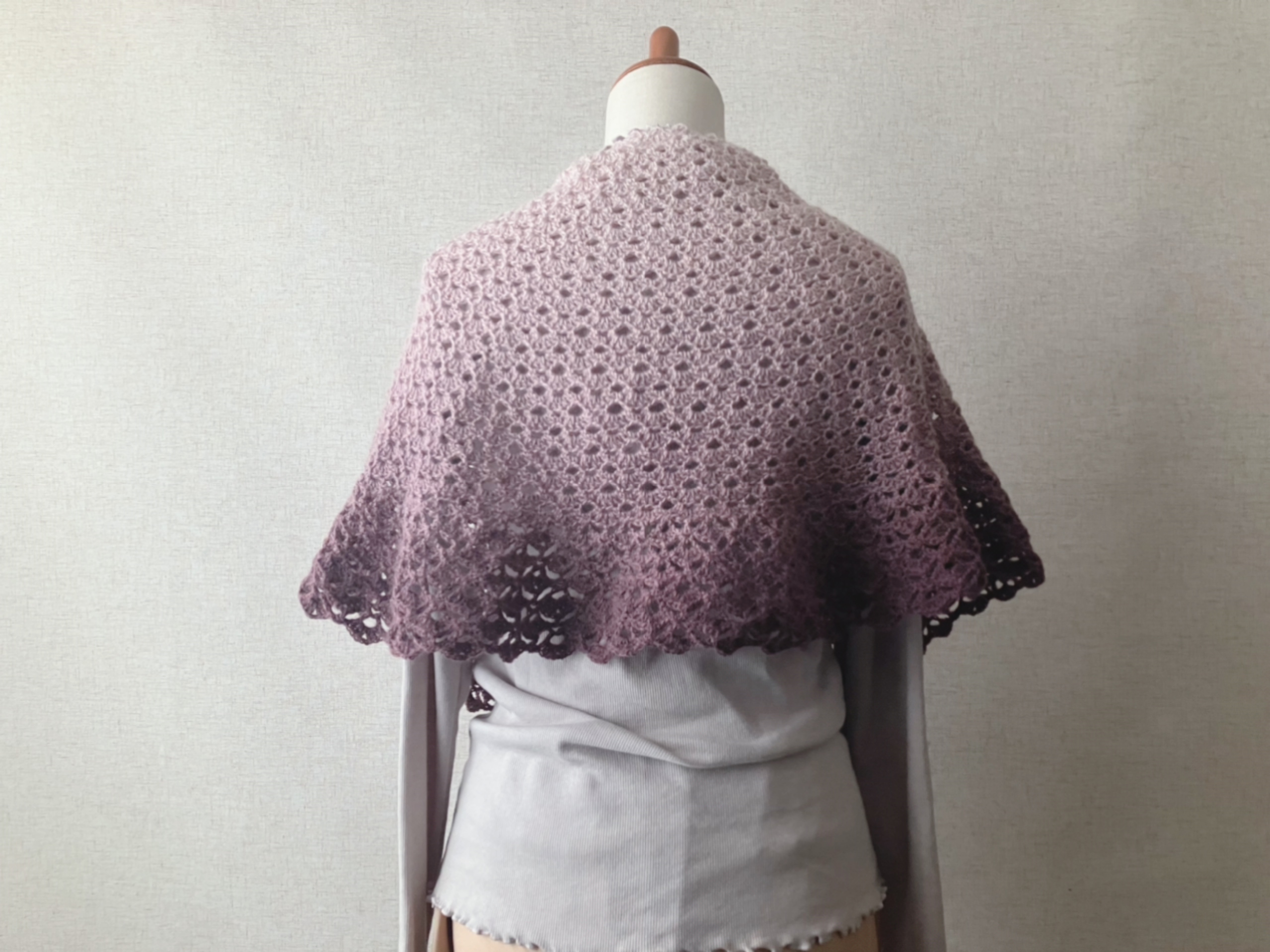 【PDF編み図付き】松編みの三日月ショールの作り方の紹介画像4