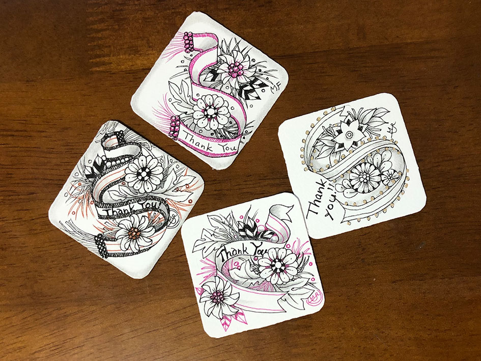 ゼンタングル®︎で描く リボンのサンキューカードの紹介画像2