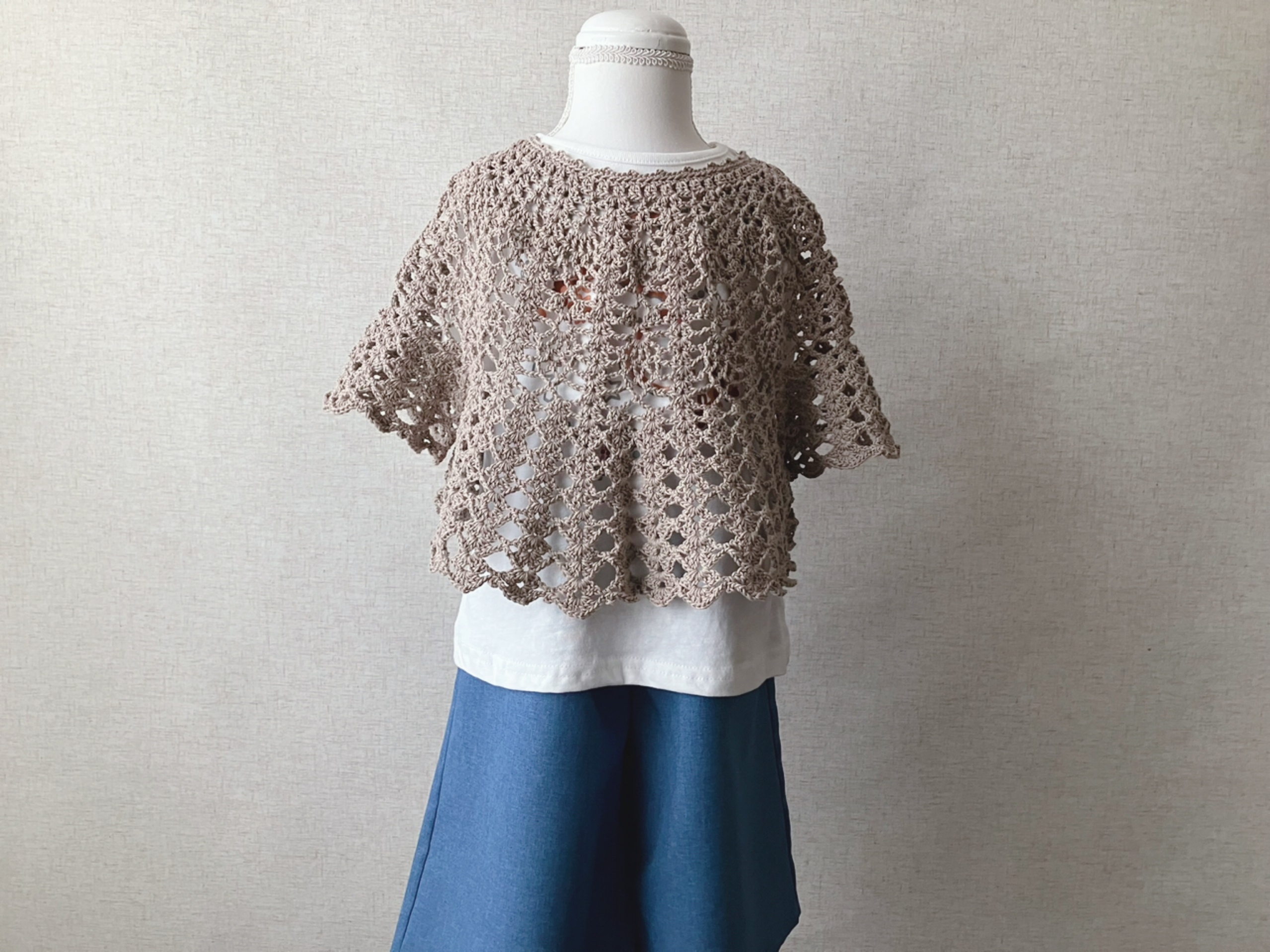 【PDF編み図付き】パイナップル模様のポンチョ風プルオーバーの編み方の紹介画像5