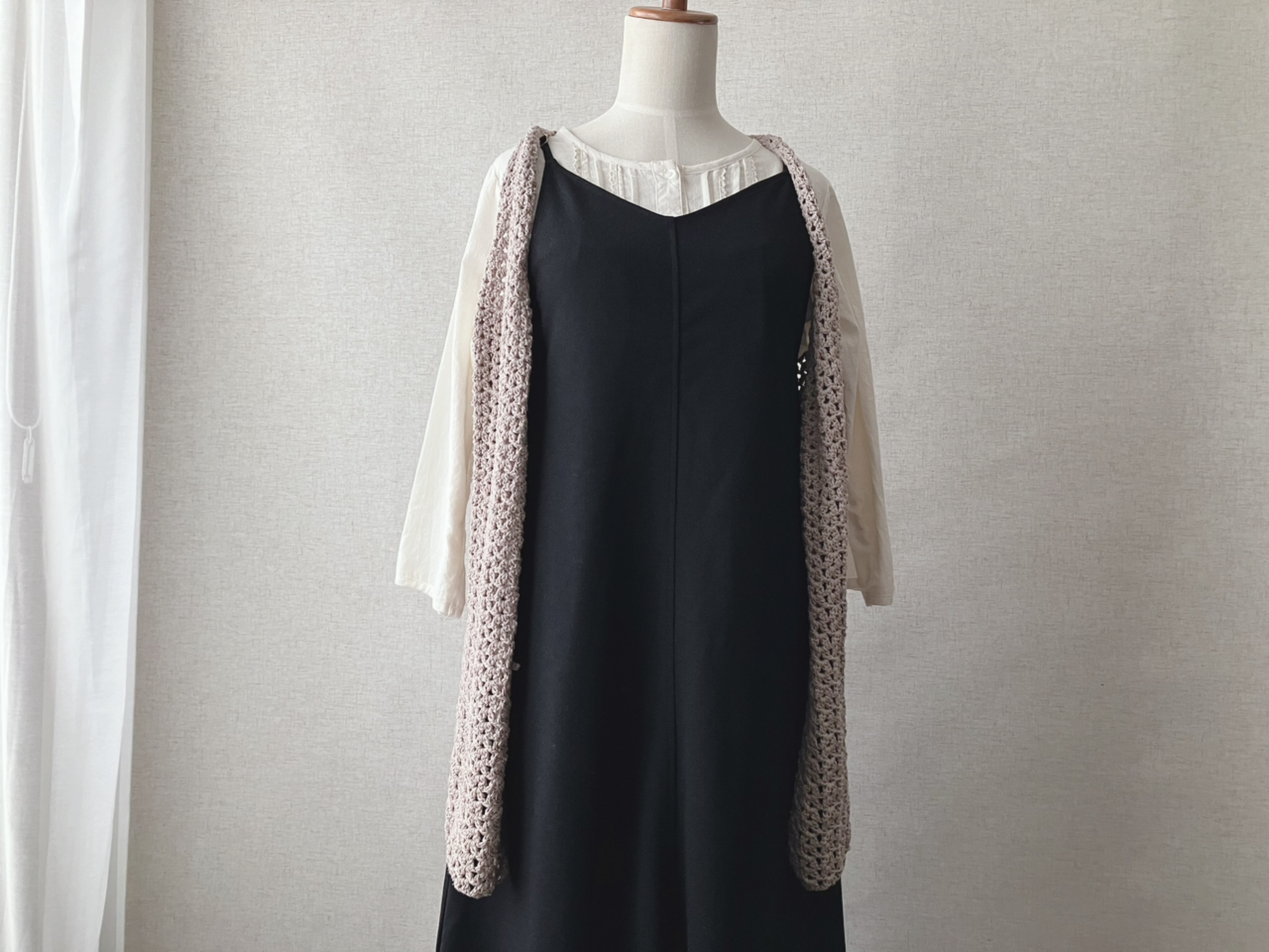 【PDF編み図付き】とじはぎなしの玉編みロングジレの作り方の紹介画像3