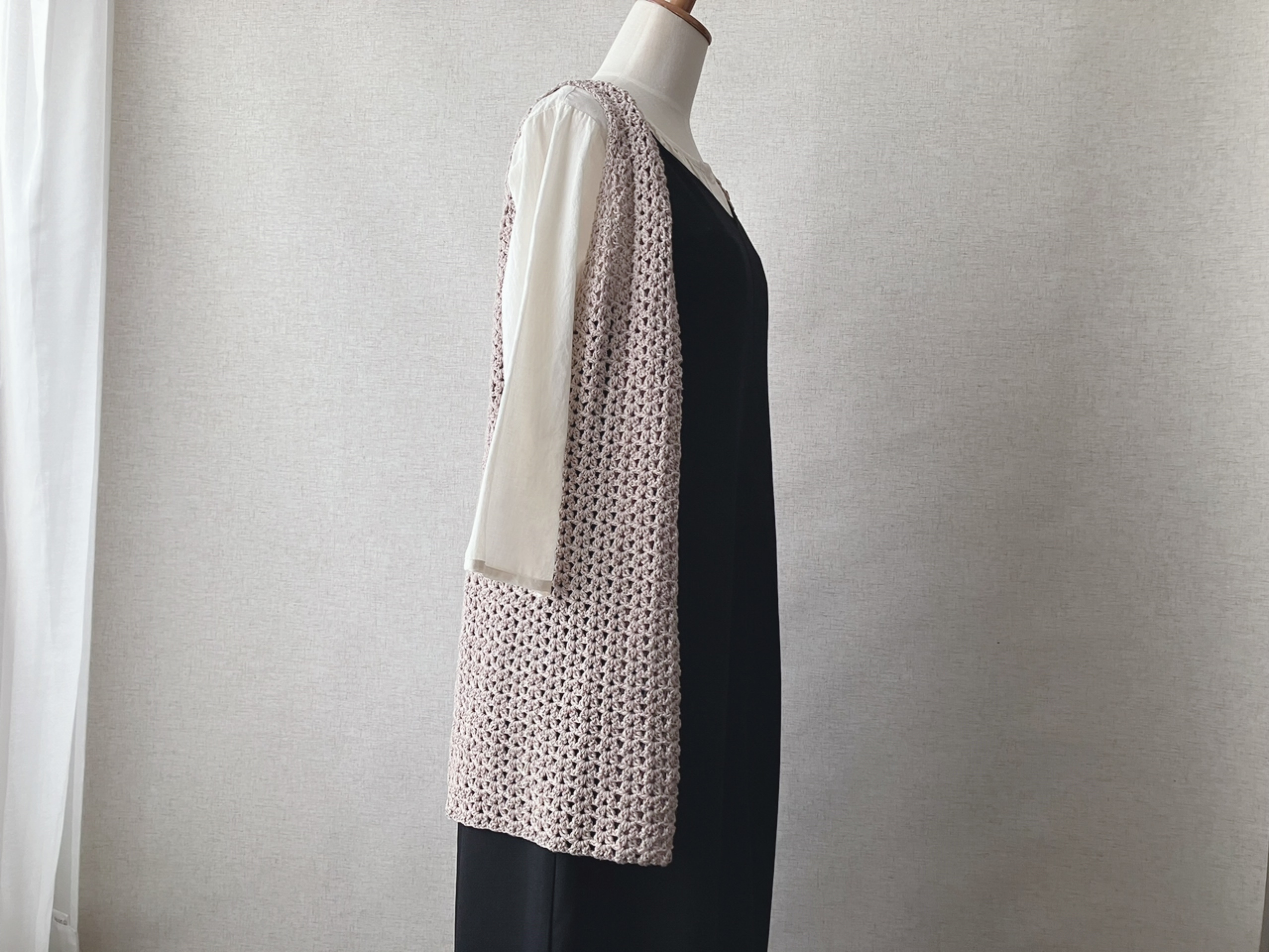 【PDF編み図付き】とじはぎなしの玉編みロングジレの作り方の紹介画像4