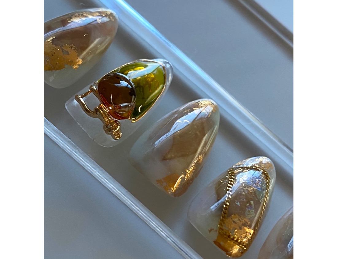 インスタで最も問合せの多かった《天然石ニュアンスネイル＆アクセサリー風ゴールドの作り方》inspiration at  -coast（ｺｰｽﾄ）-の紹介画像3