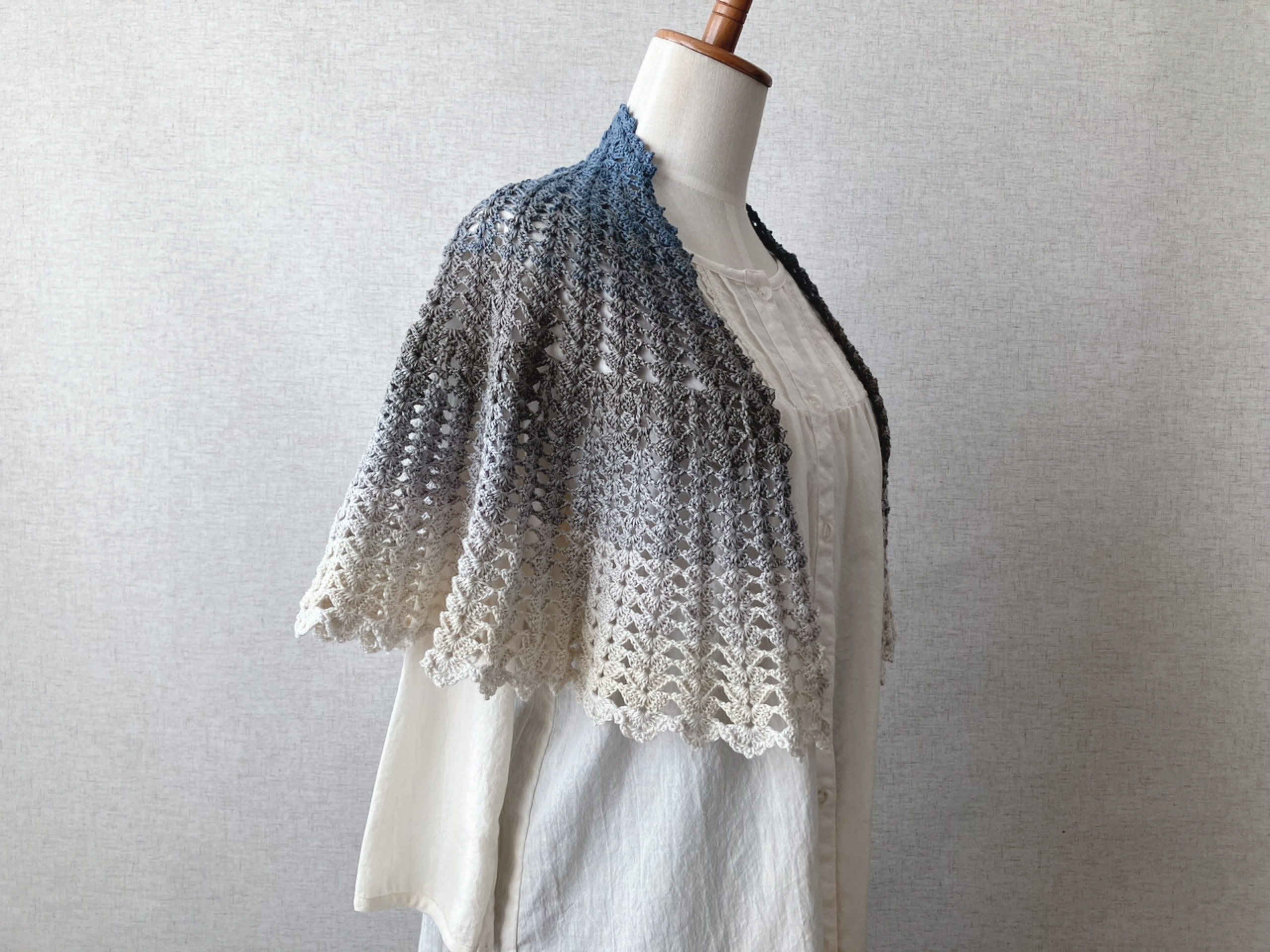 【PDF編み図付き】シェル模様の半円ストールの編み方の紹介画像2