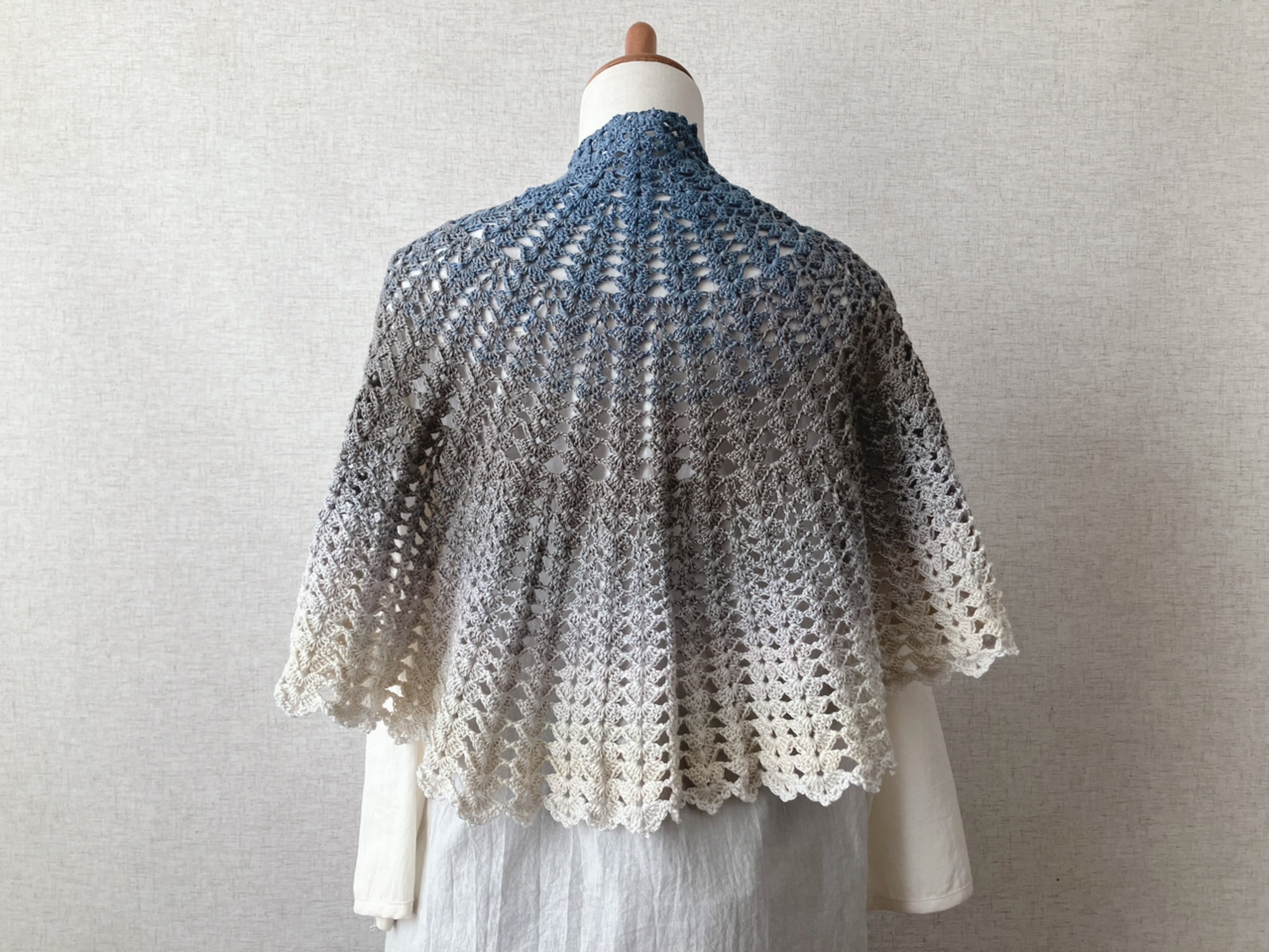 【PDF編み図付き】シェル模様の半円ストールの編み方の紹介画像3