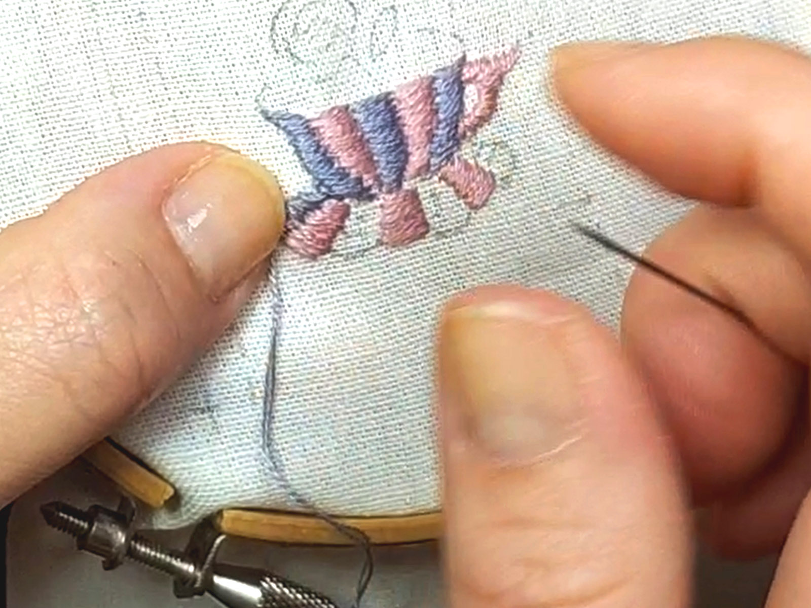 ティーバッグ風＊刺しゅうのブックマーク（クラシカル・オールドローズ）の紹介画像2