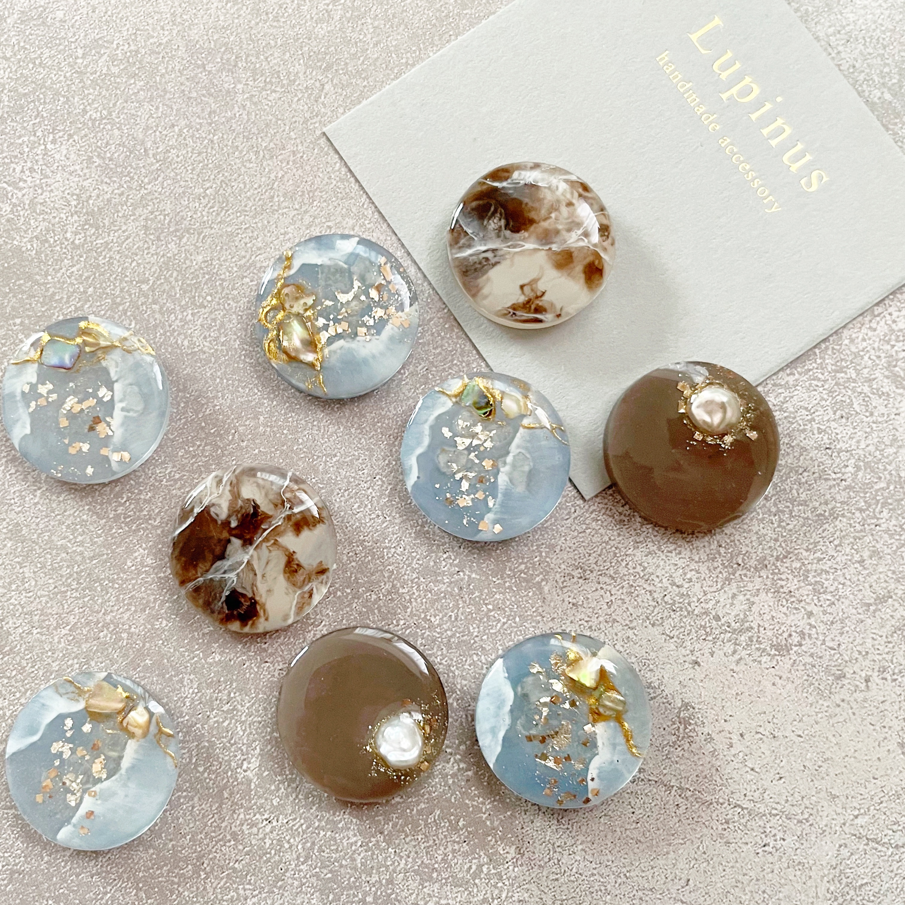 【レジン】シェルの奥行き天然石作りの紹介画像3