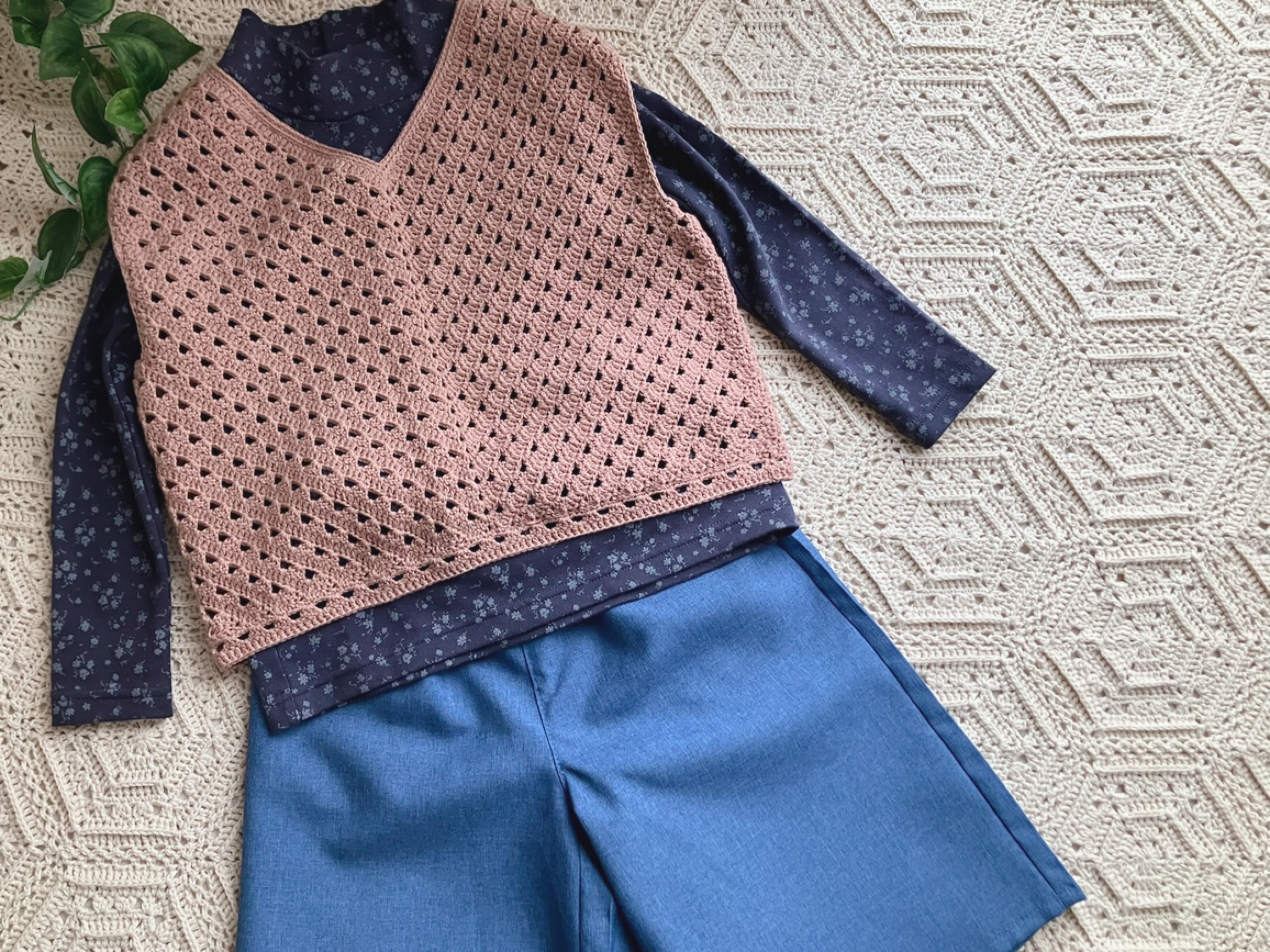 【PDF編み図付き】とじはぎなしの簡単Vネックの編み方の紹介画像3