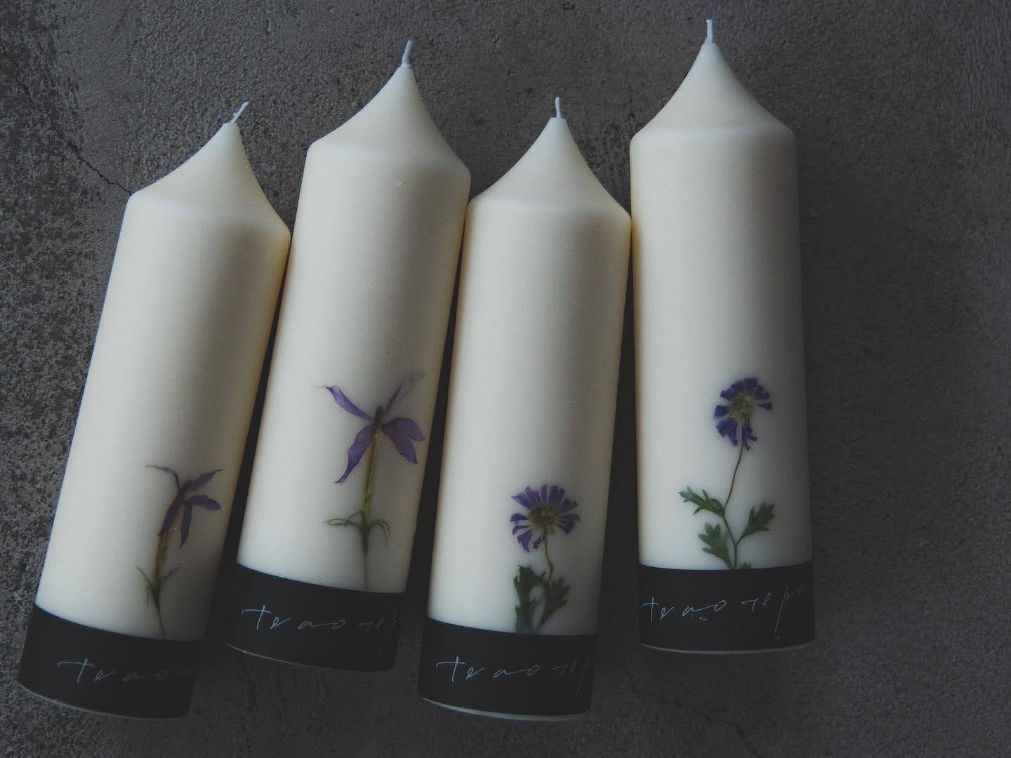 ソイワックスと押し花の蝋燭【凛】の紹介画像1