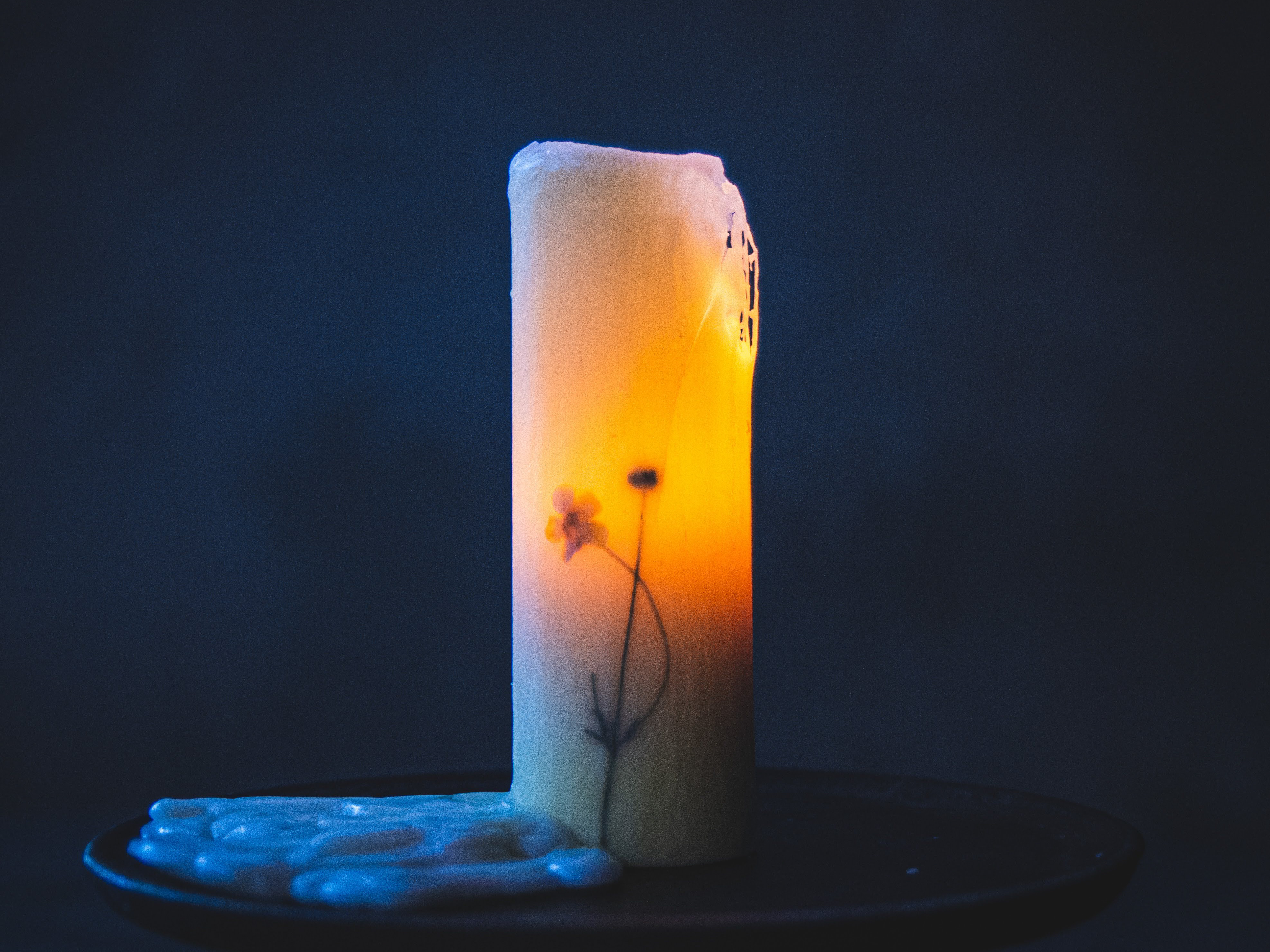 ソイワックスと押し花の蝋燭【凛】の紹介画像2