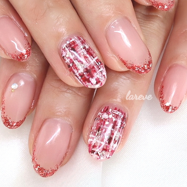 凸凹の質感を残してコーティングする！基本のツイード柄アートの紹介画像1