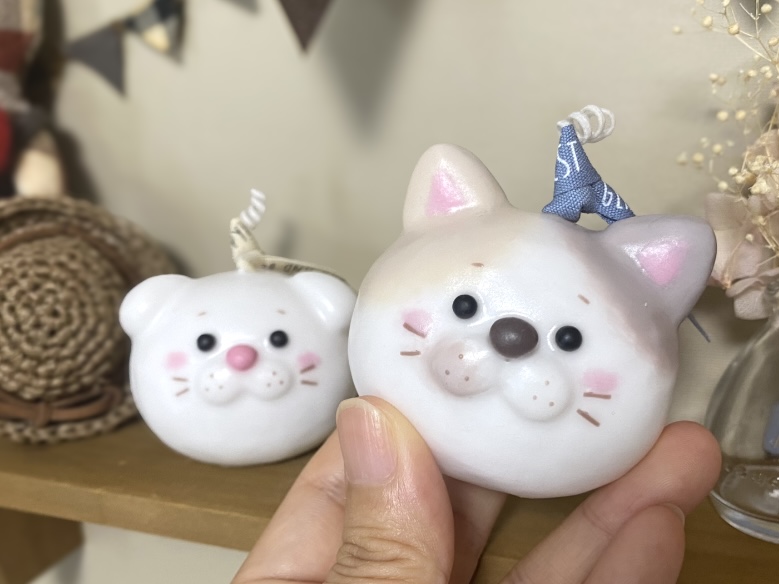 猫のお顔の手ごねキャンドルの作り方(三毛猫と垂れ耳猫)の紹介画像1