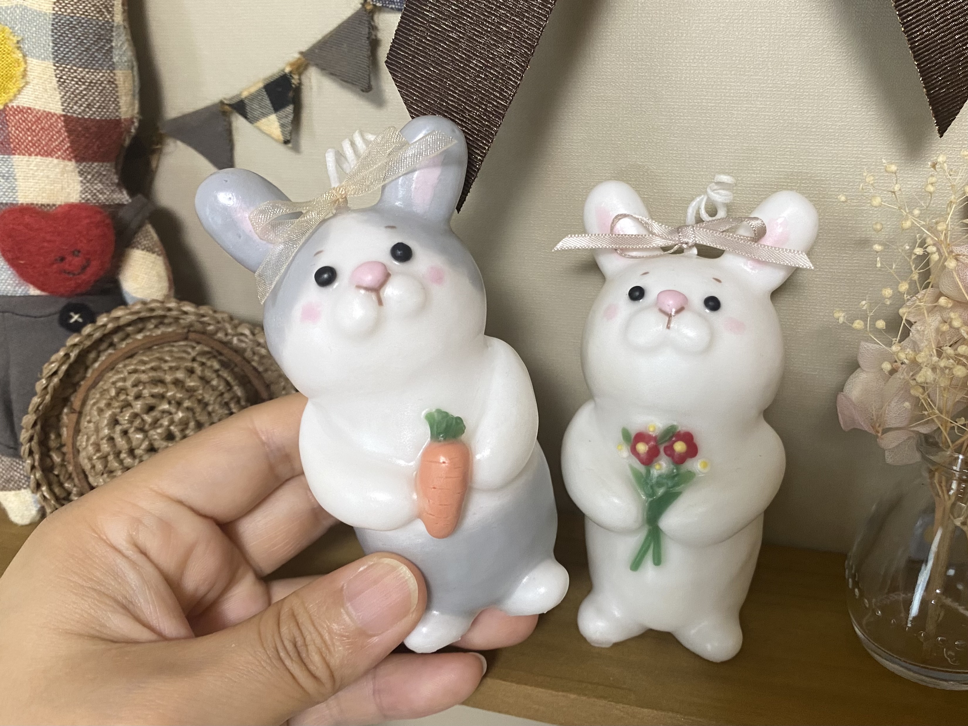 全身うさぎの手ごねキャンドルの作り方(白うさぎとダッチうさぎ)の紹介画像1