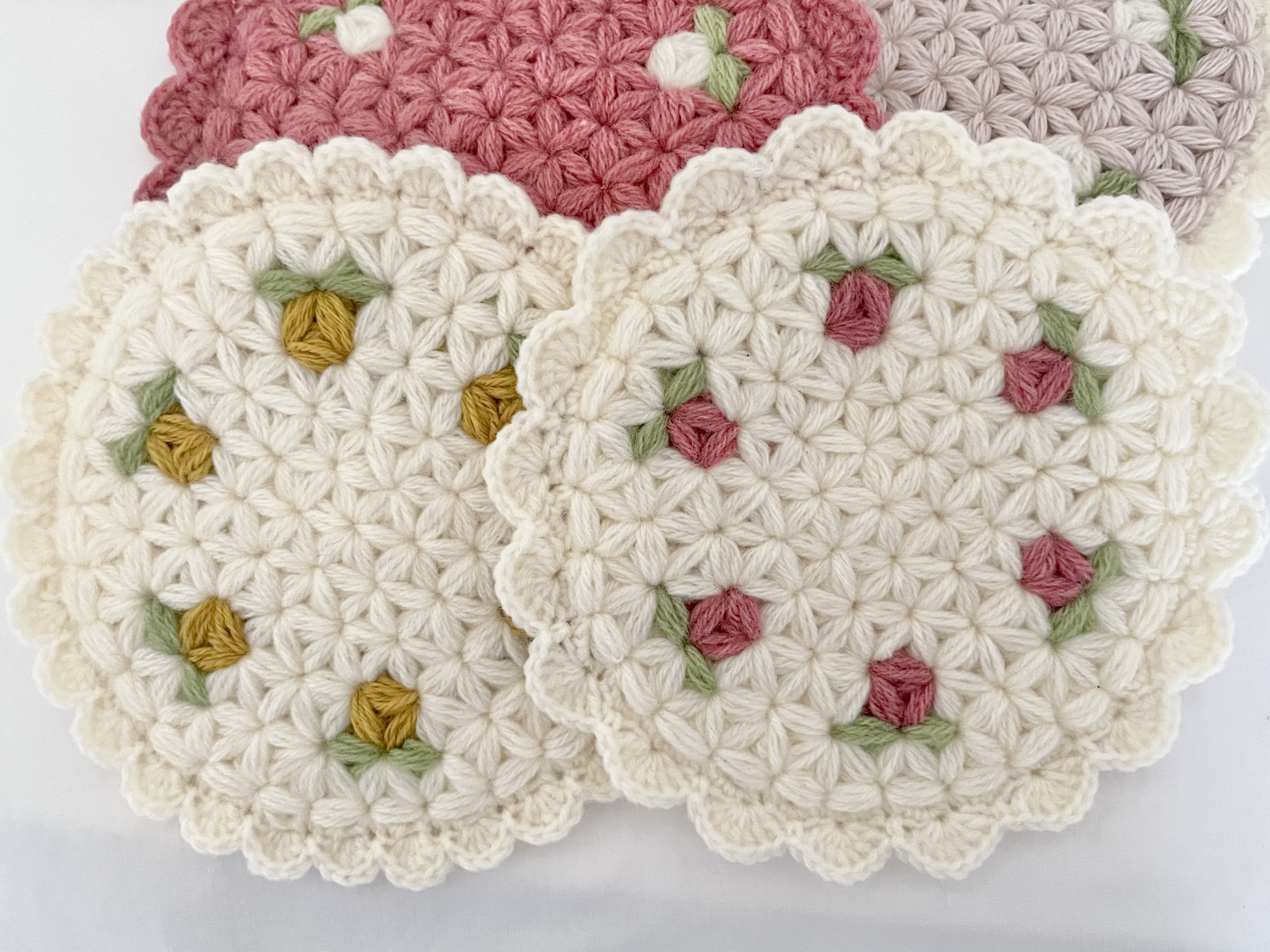 かぎ針編み・お花のポットマットの作り方【PDF編み方シート付】の紹介画像3