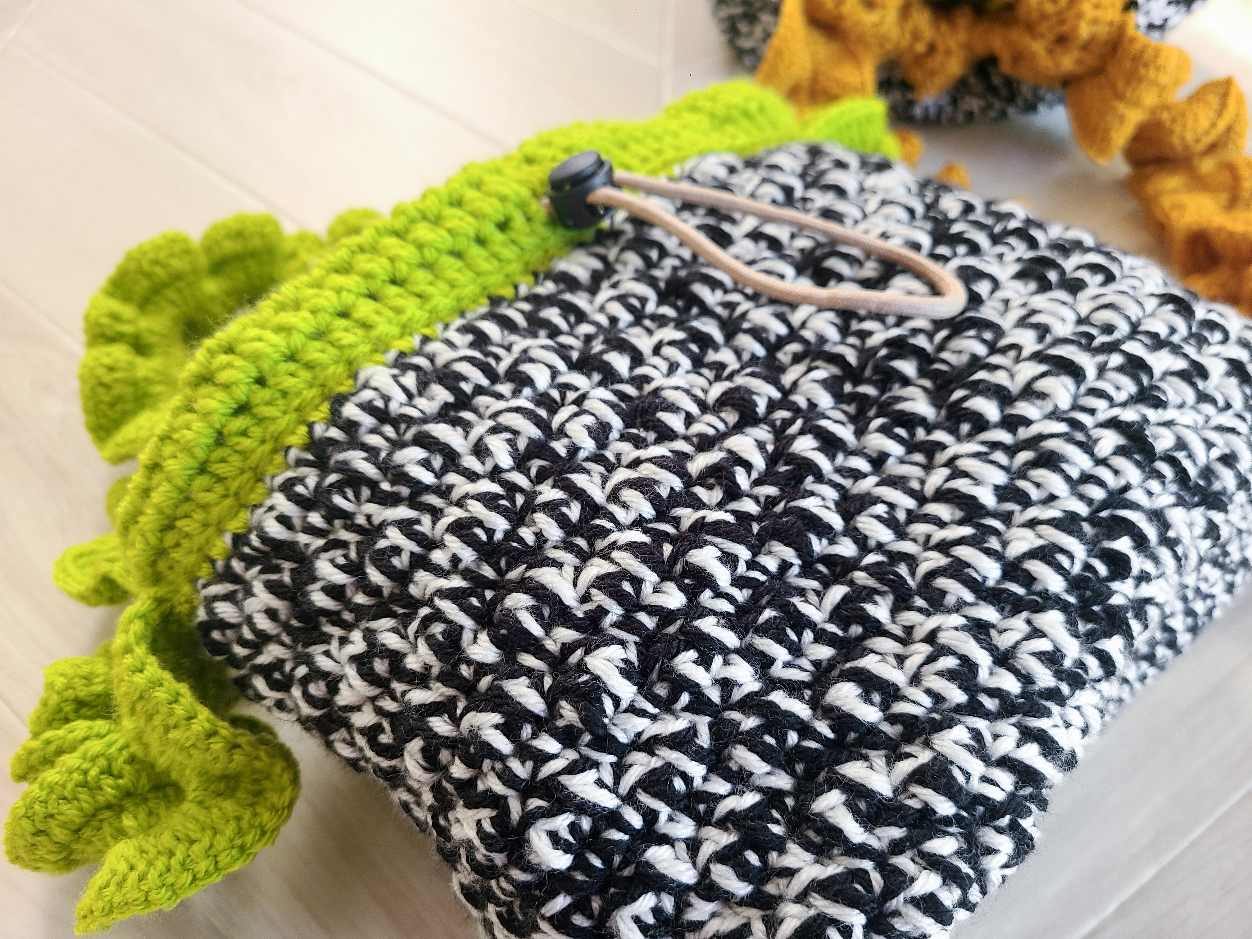 【編み図付き】フリルハンドル巾着バッグの編み方の紹介画像3