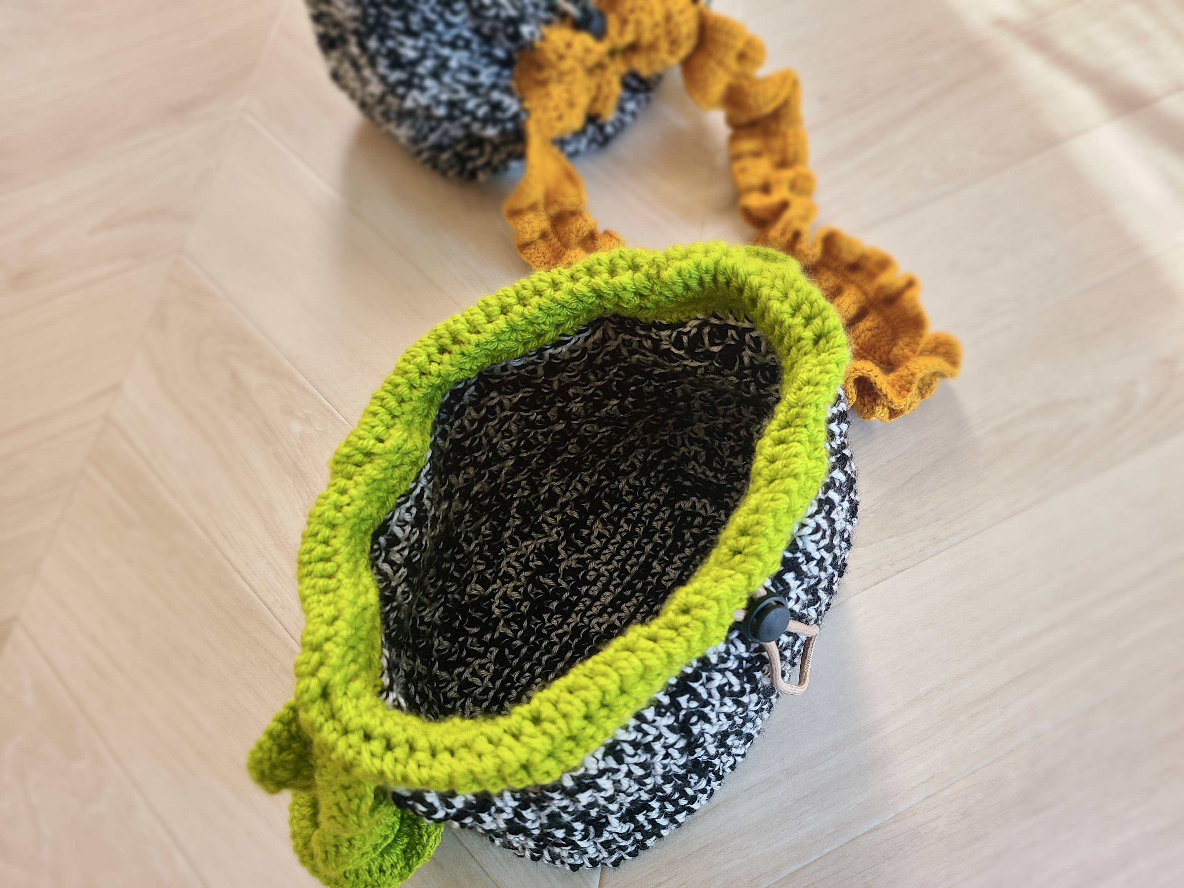 【編み図付き】フリルハンドル巾着バッグの編み方の紹介画像4