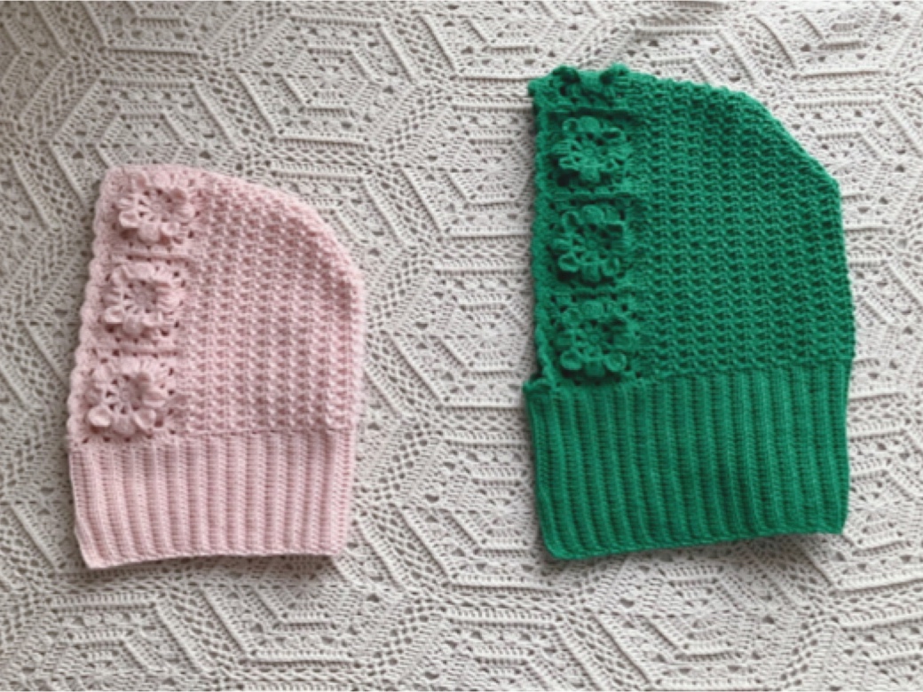 【PDF編み図付き】お花モチーフ繋ぎのバラクラバの作り方の紹介画像2