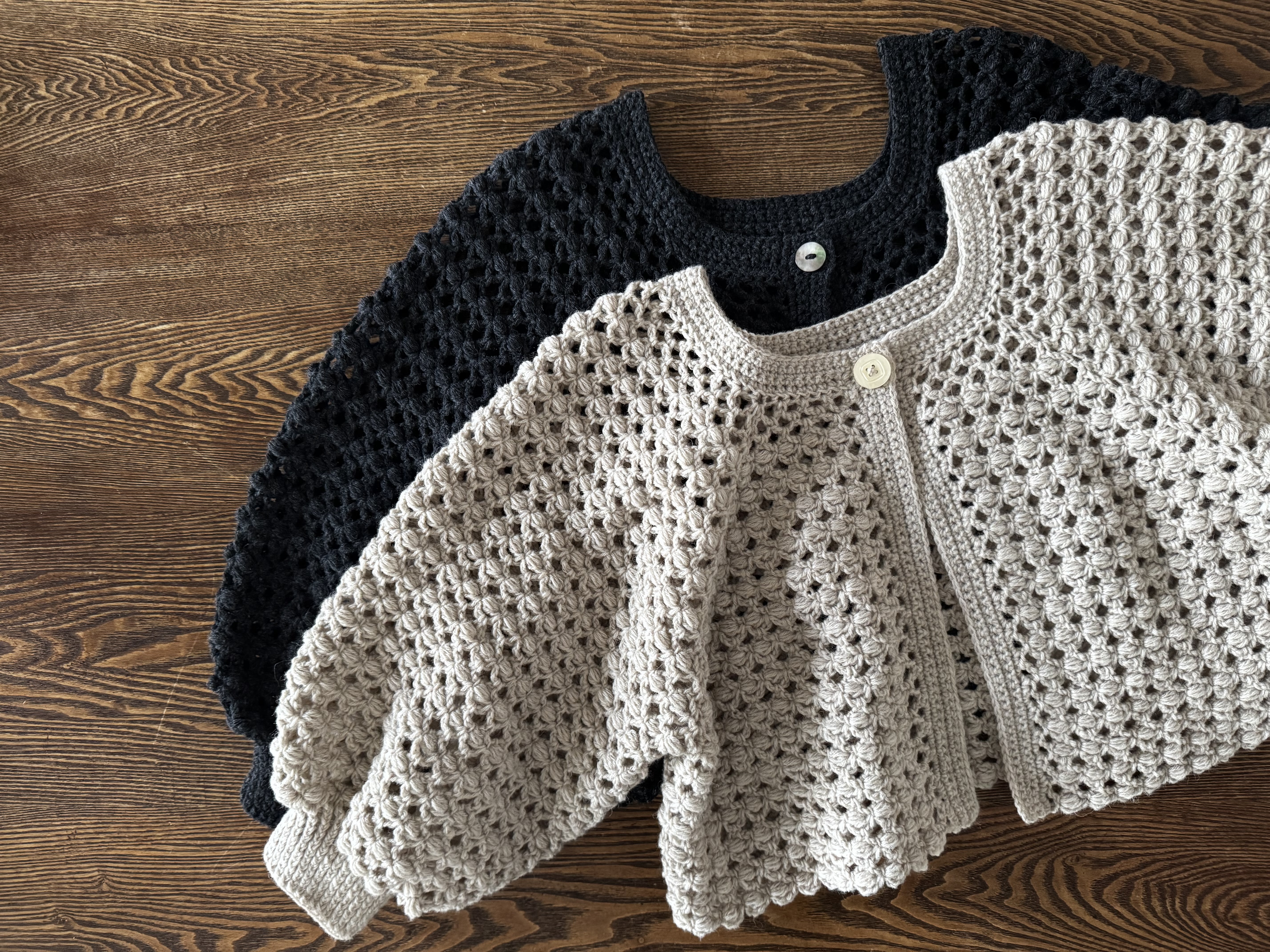 かぎ針編み ぽぽぽカーディガンの編み方【PDF編み図付】の紹介画像1