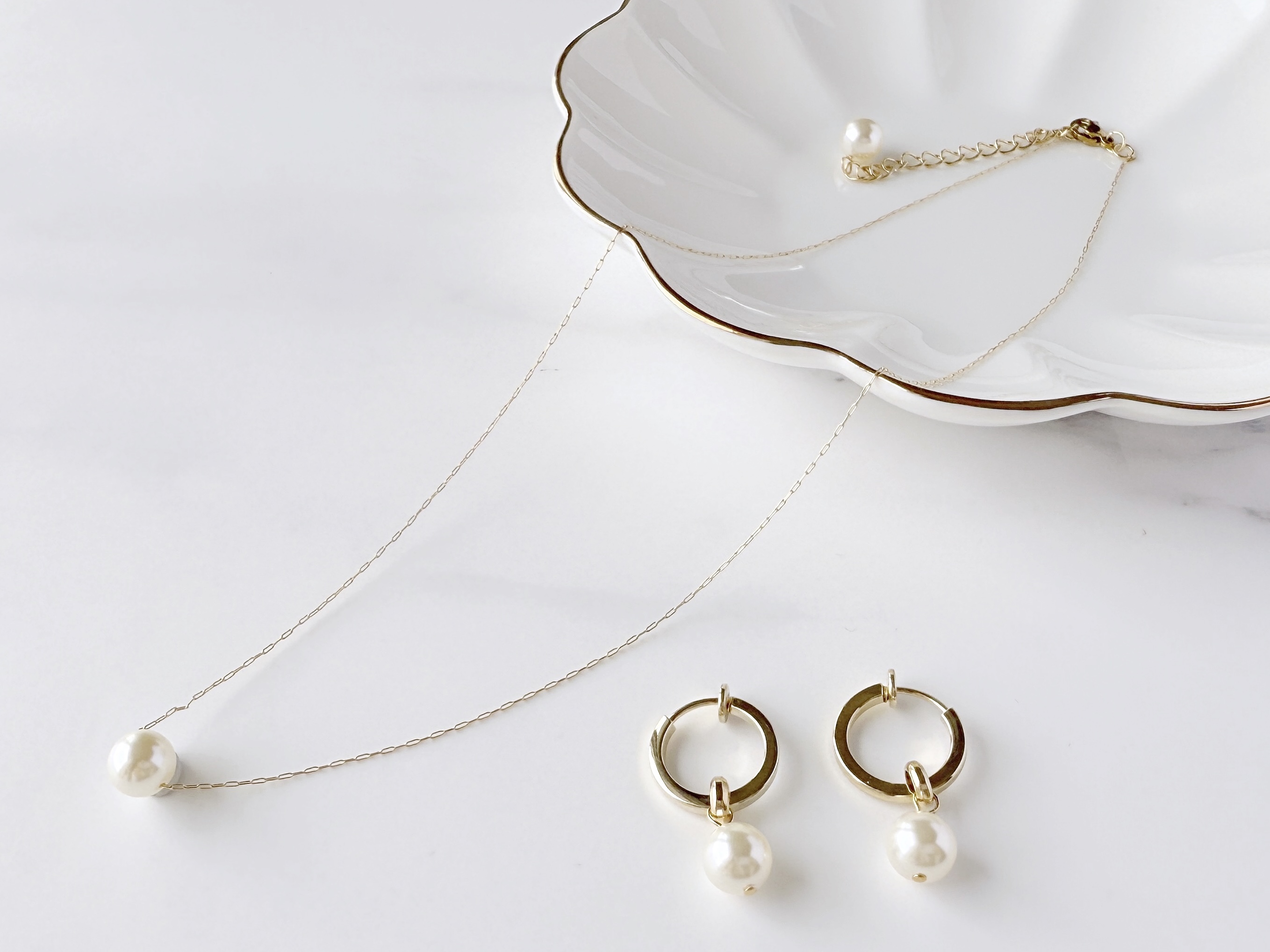 シンプルなパールネックレス＆イヤリングの作り方の紹介画像3