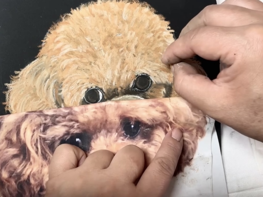 チョークアートでペットの似顔絵を描こう【プードル基礎編(レッド)】の紹介画像2