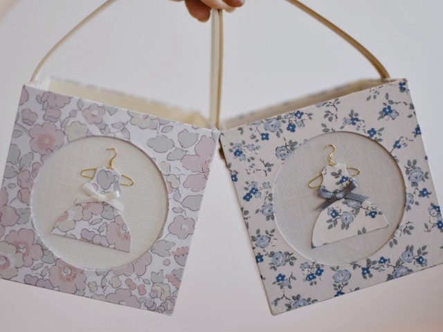 カルトナージュで作る☆ドレスでおめかしバスケット(ミニチュアハンガーレッスン付き)の紹介画像8