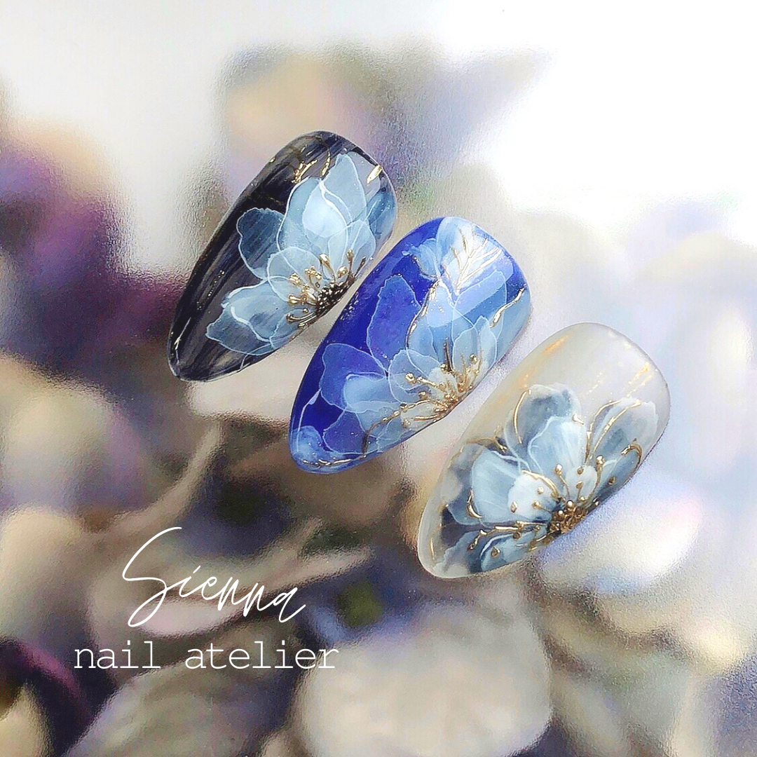 奥行きお花ネイルのやり方【山茶花編】の紹介画像1