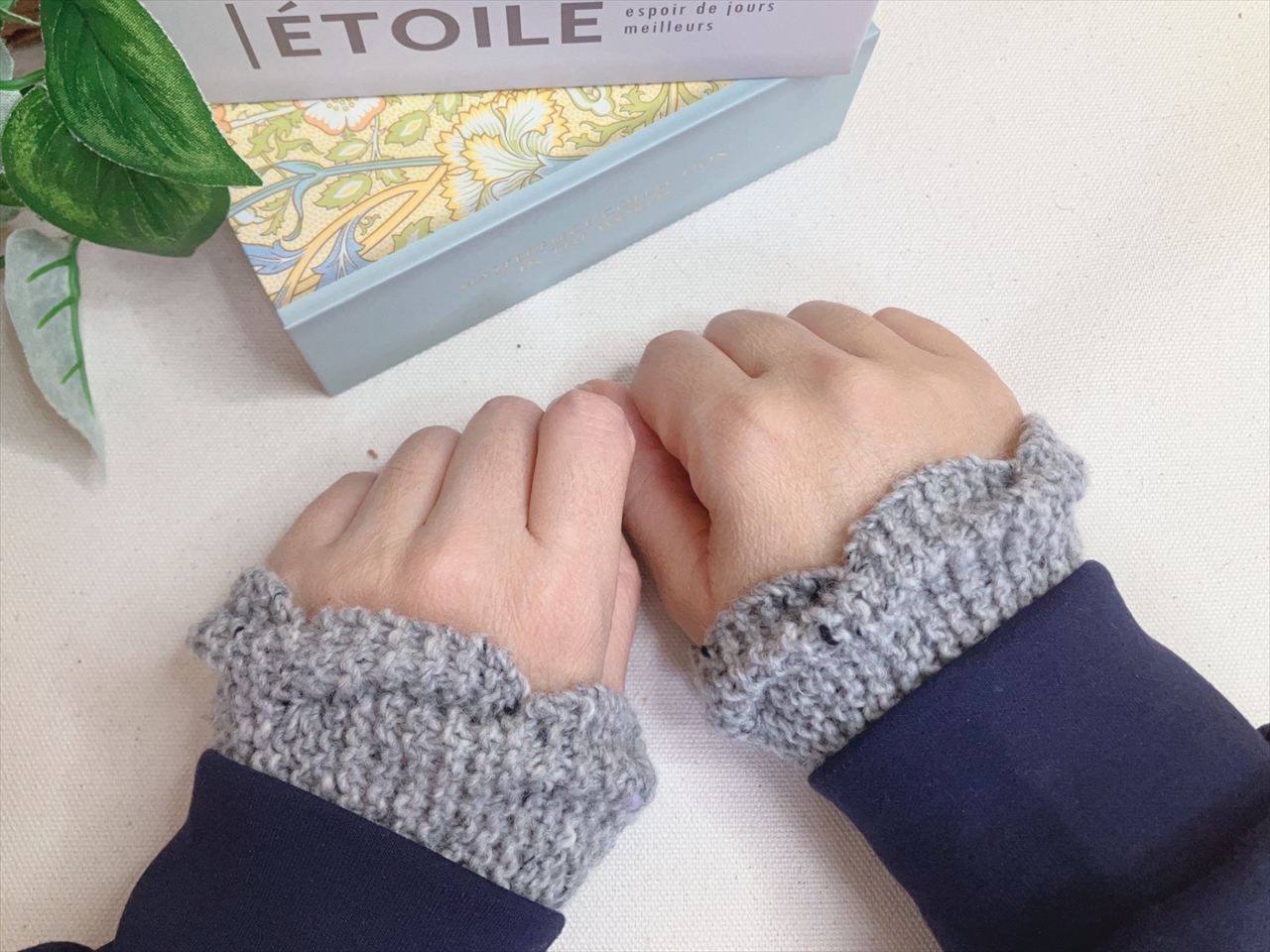 【PDF編み図付き】ガーター編みのリストウォーマ―の紹介画像4