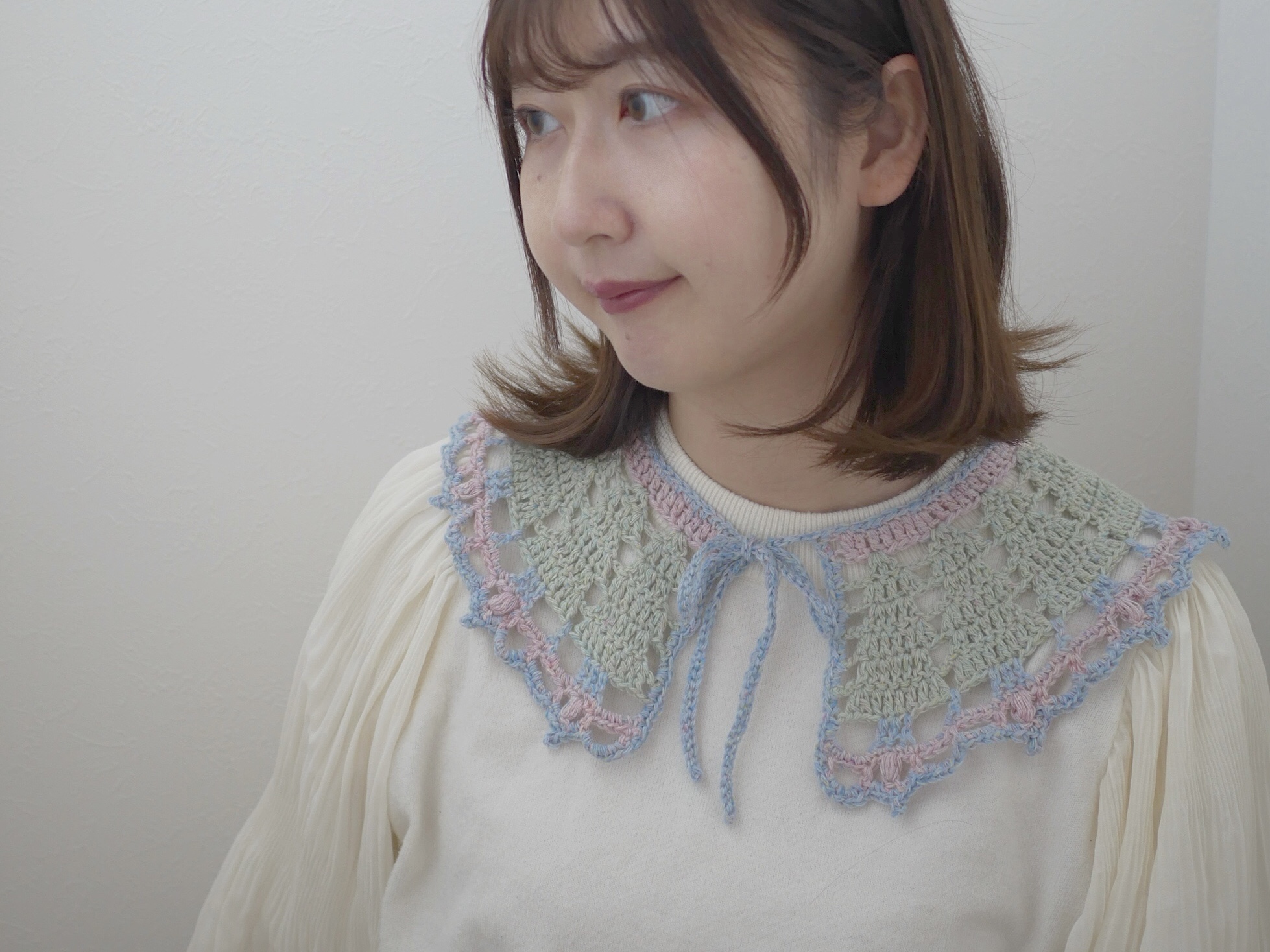 かぎ針編み｜もみの木カラーのつけ襟制作講座の紹介画像1