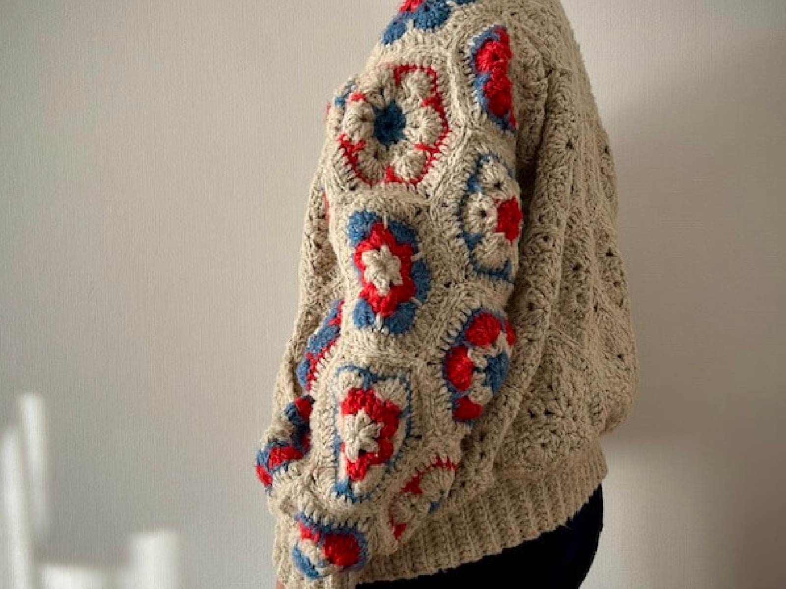 〈かぎ針編み〉パッチワークブルゾンの編み方【編み図付き】の紹介画像2