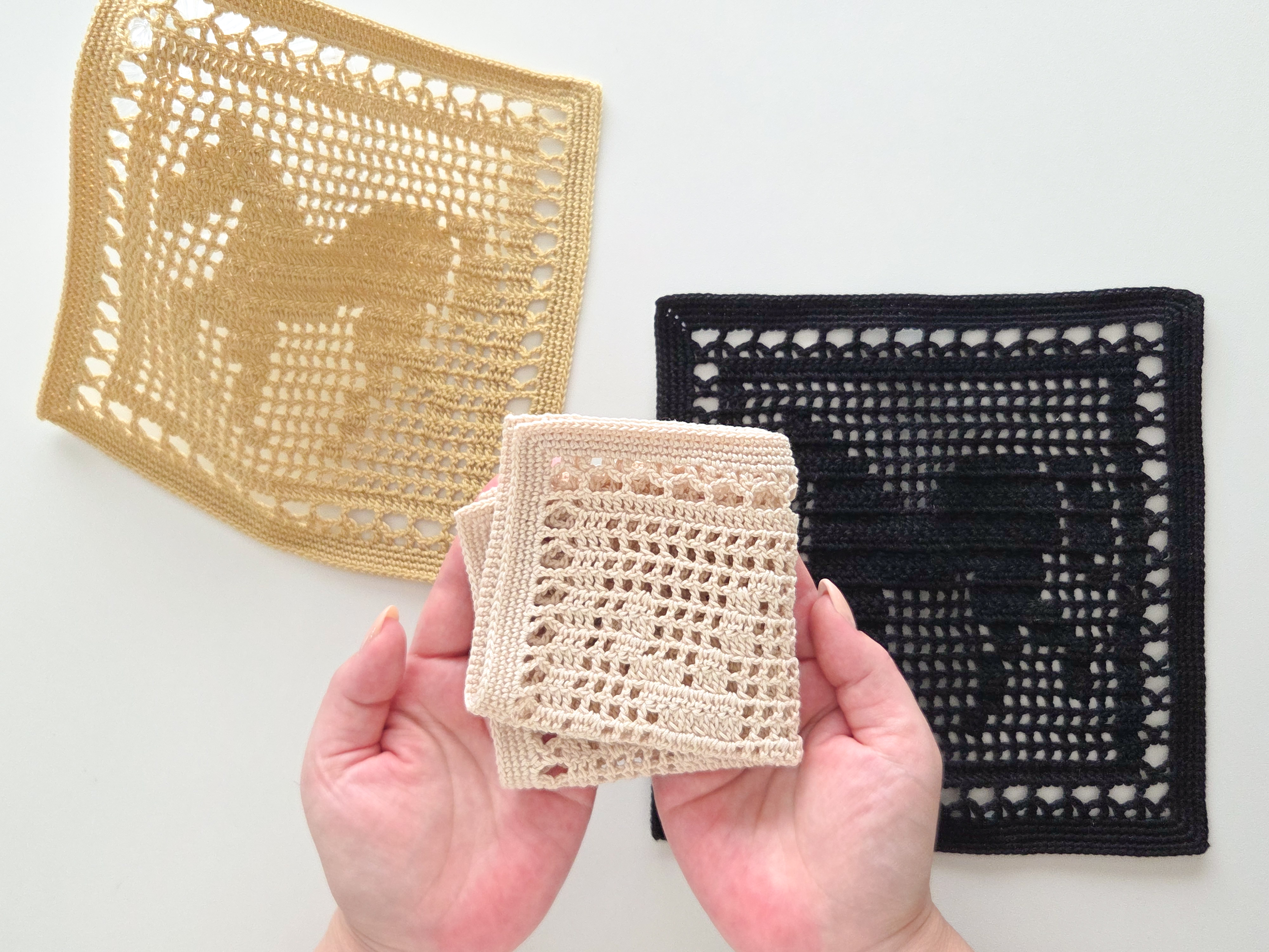 馬モチーフのレースハンカチ｜かぎ針編み【編み図付き】の紹介画像1