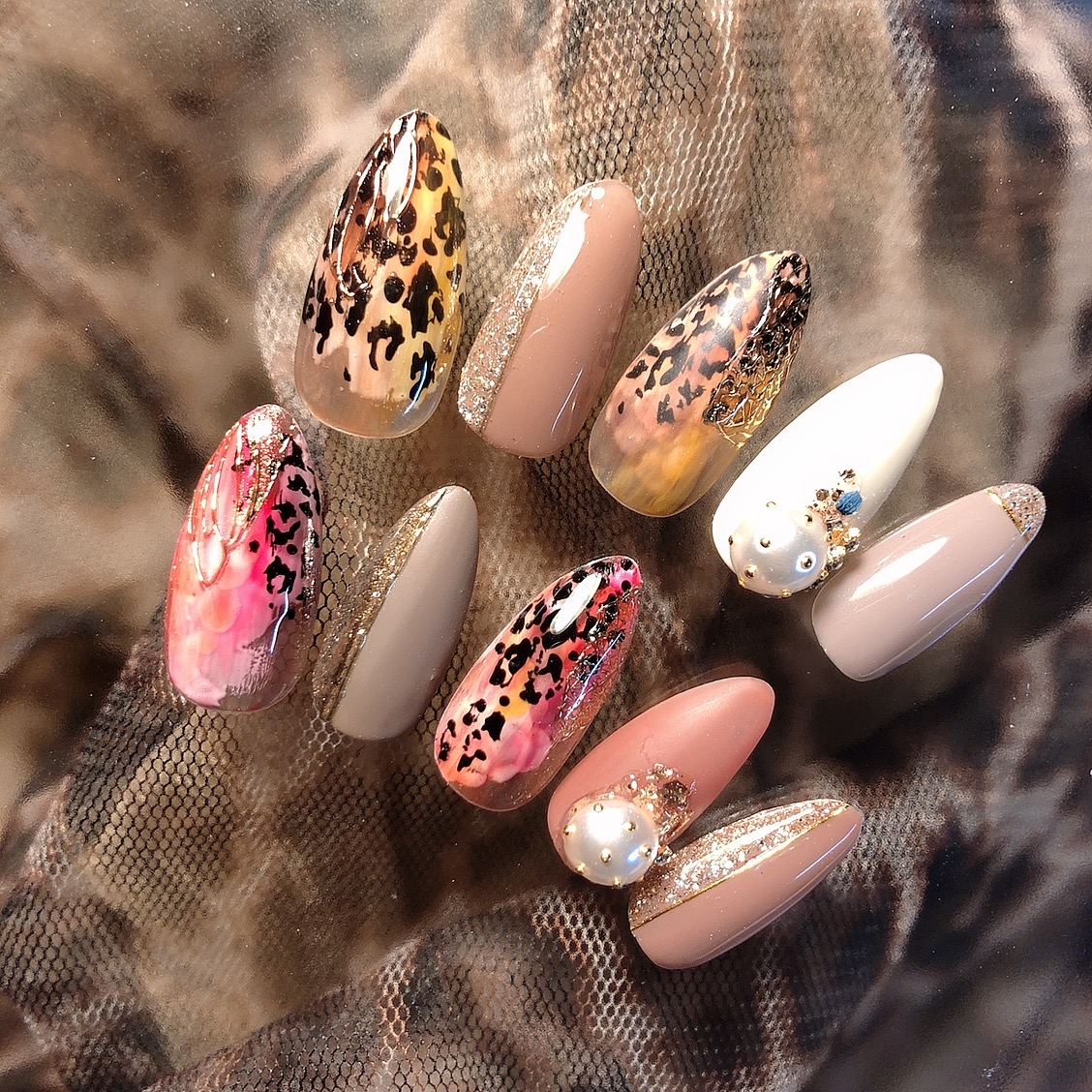 奥行きアニマルネイルのやり方【レオパード編】の紹介画像1