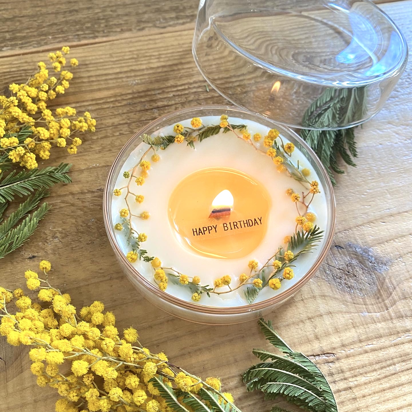 ミモザのシャーレメッセージキャンドルの作り方の紹介画像1