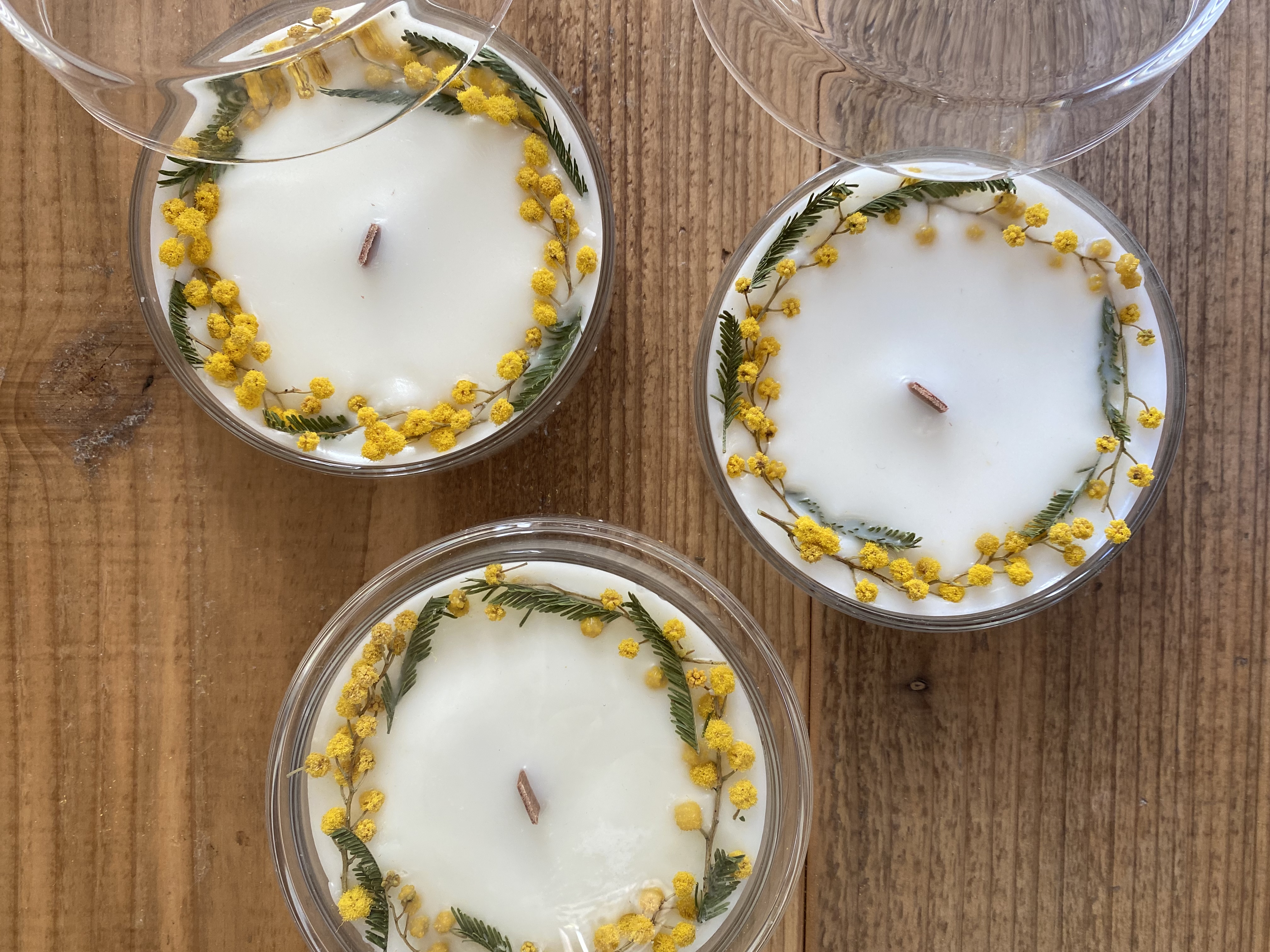 ミモザのシャーレメッセージキャンドルの作り方の紹介画像2