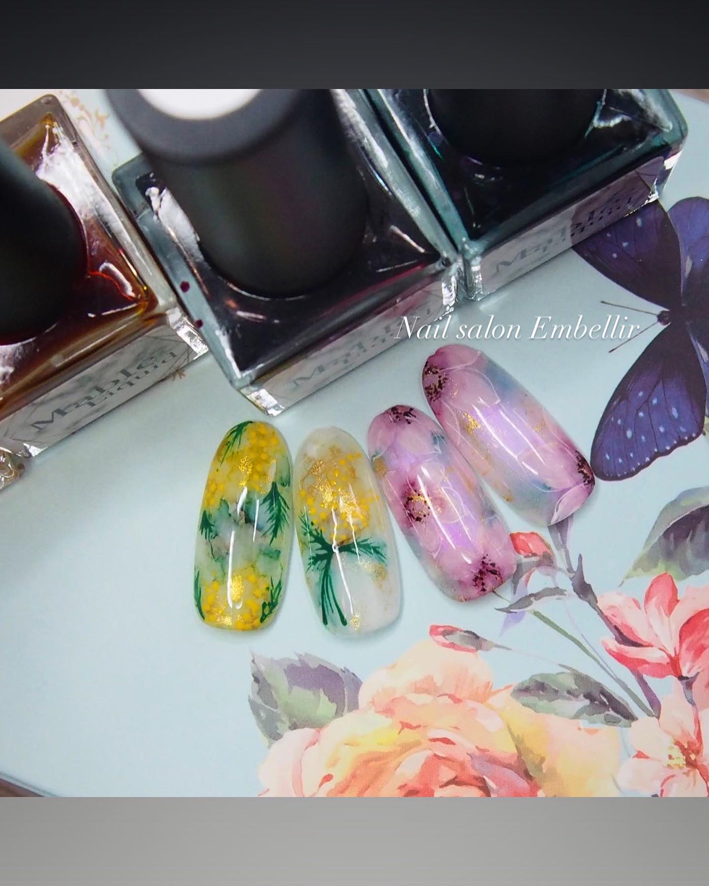 マーブルリキッドで作る桜アートの紹介画像2