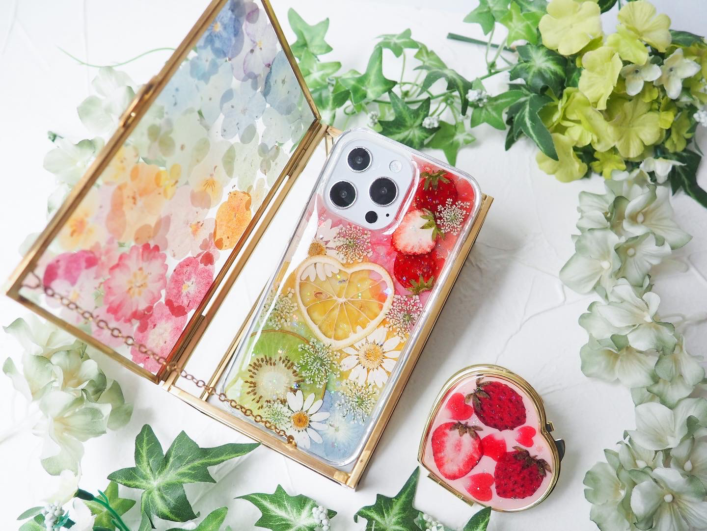 プリントフラワーを使ったミラー＆ジュエリーBOXの作り方の紹介画像1