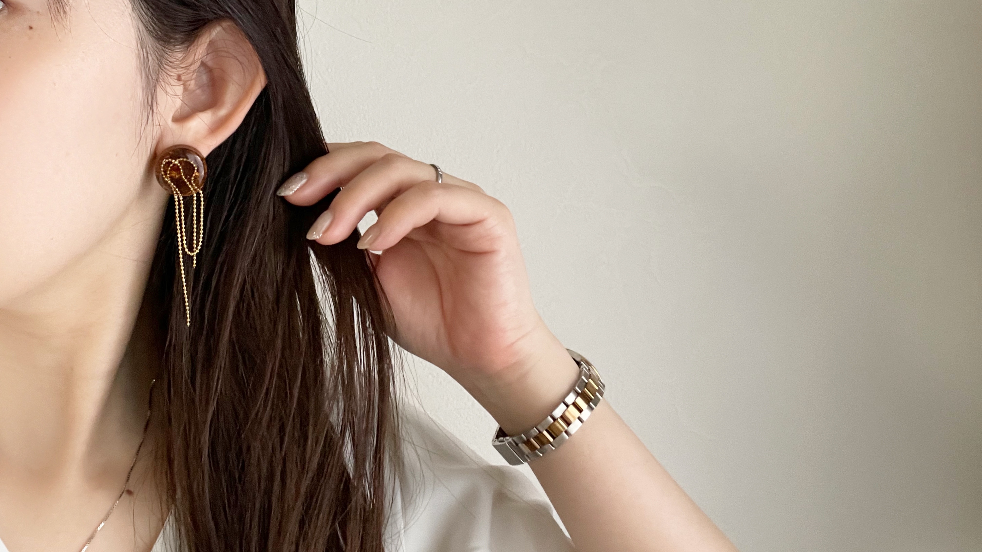 【レジン】ミラーパウダーで作るべっ甲柄×チェーンの紹介画像2