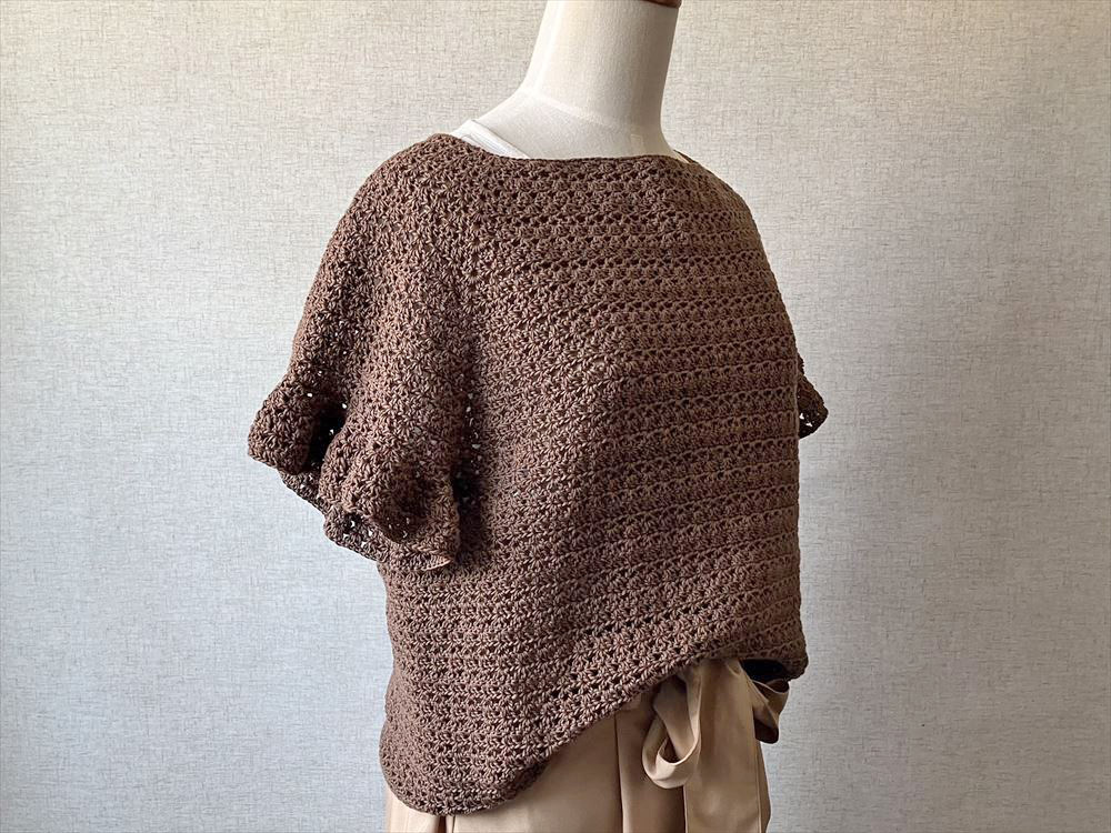 【PDF編み図付き】フリル袖の簡単Ｔシャツの作り方の紹介画像2