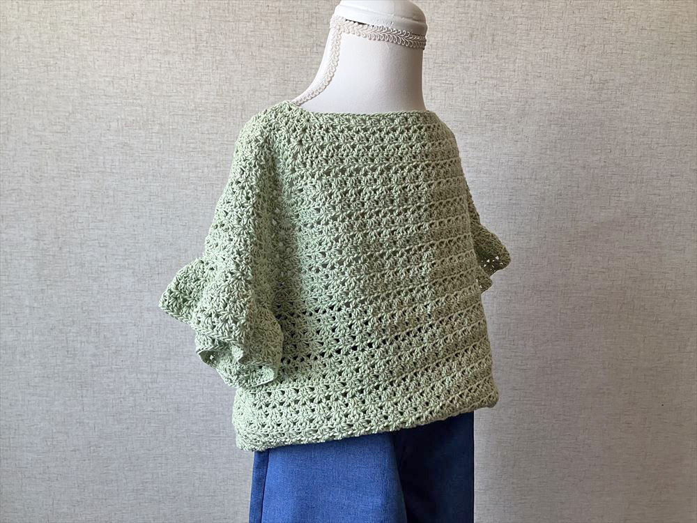 【PDF編み図付き】フリル袖の簡単Ｔシャツの作り方の紹介画像4