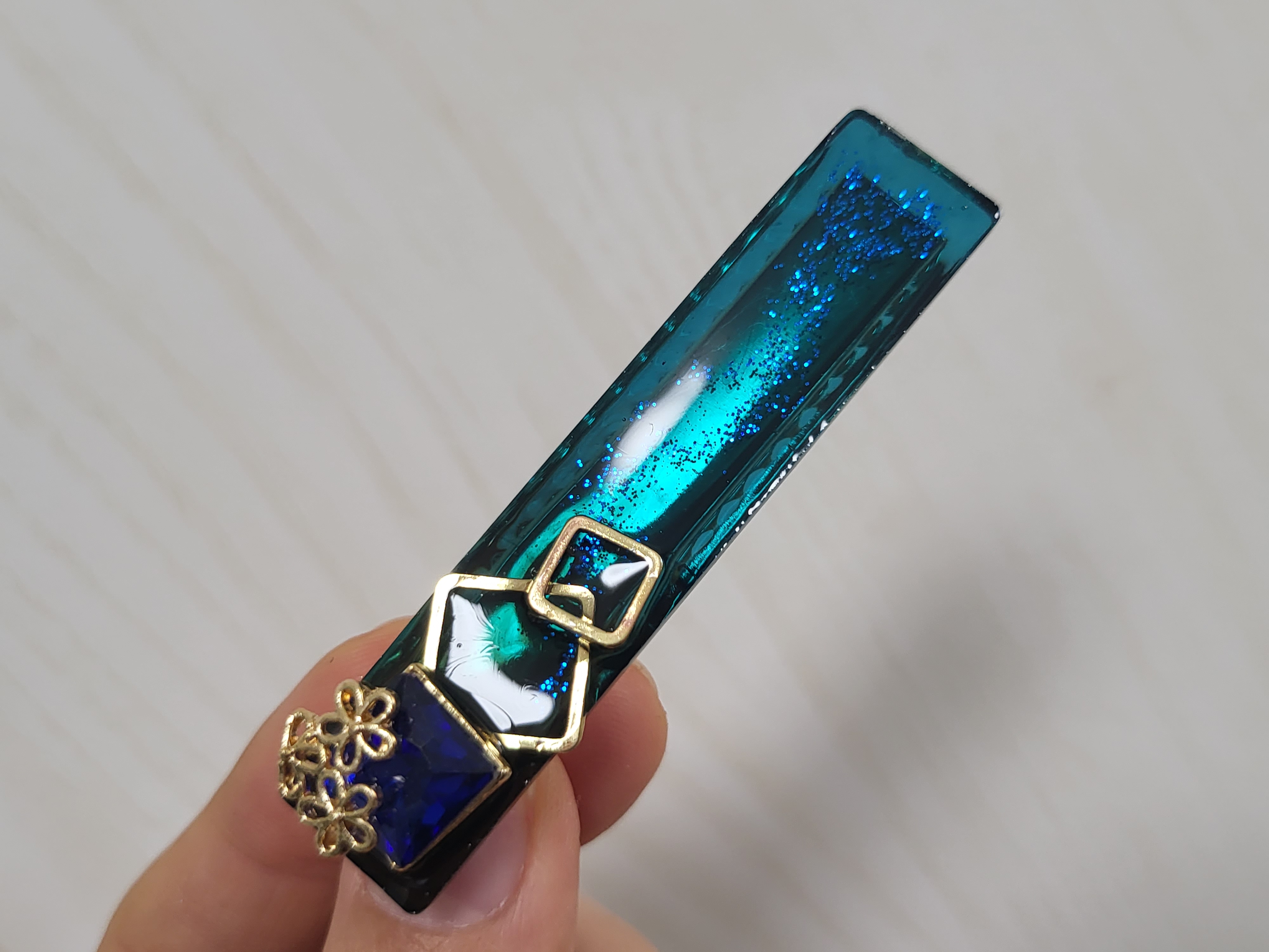 【レジン初級】夜色のヘアクリップの紹介画像2