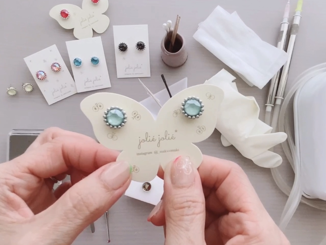 【 ドロップピアスの作り方 】〜キャンディみたいに可愛いピアスを作りながらグルーデコを学べます〜の紹介画像4